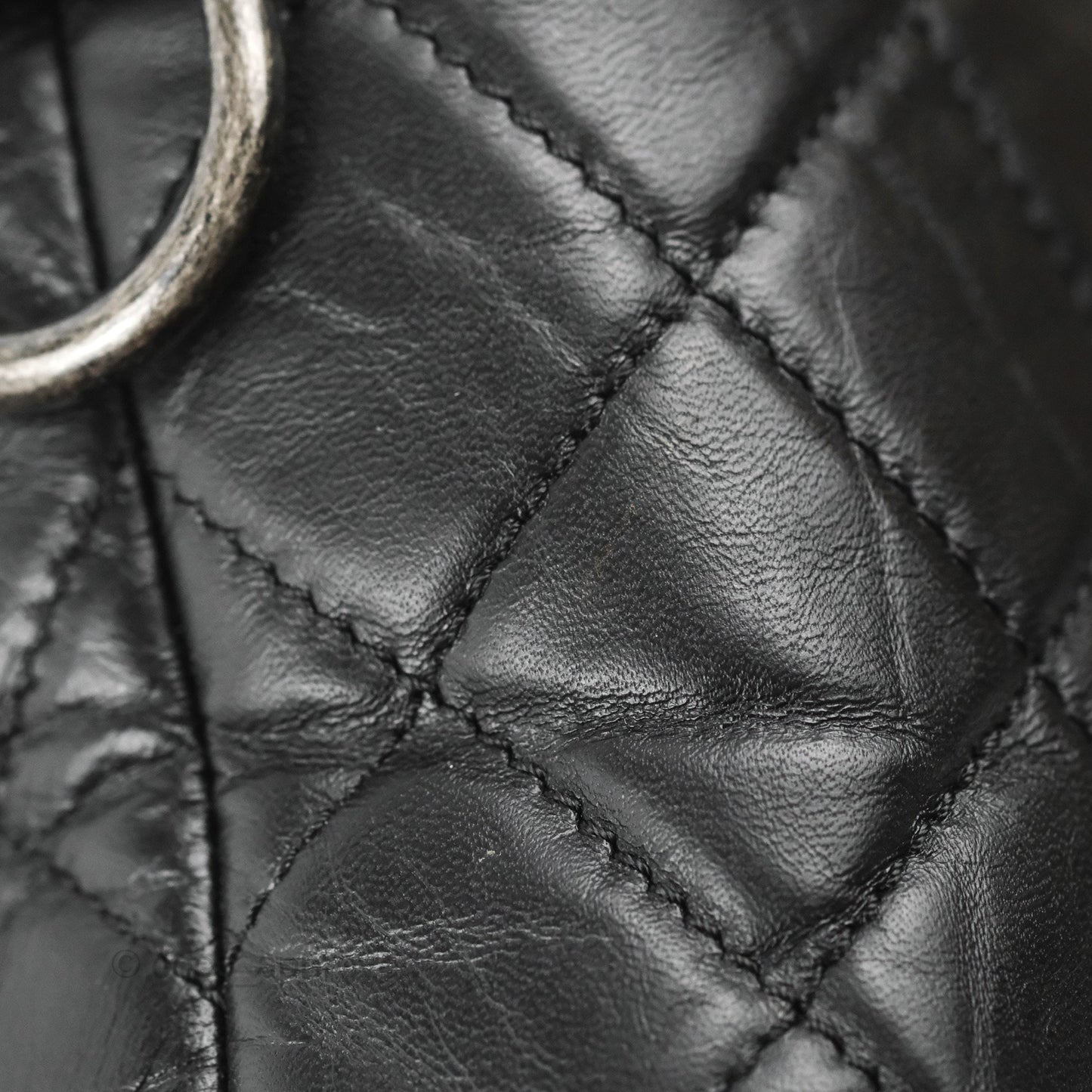 Chanel Large Gabrielle Hobo Black Aged Calfskin Mixed Hardware