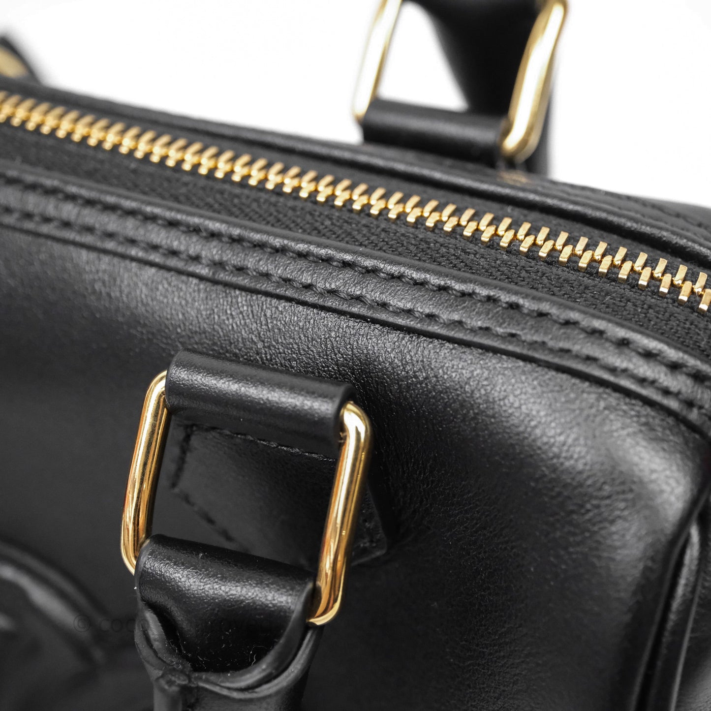 Celine Small Boston Bag Black Calfskin Gold Hardware
