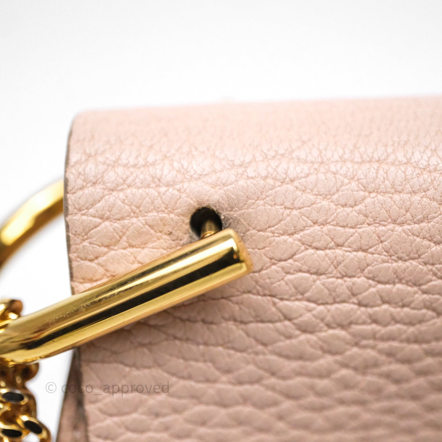 Chloe Mini Drew Crossbody Bag Pink Grained Leather