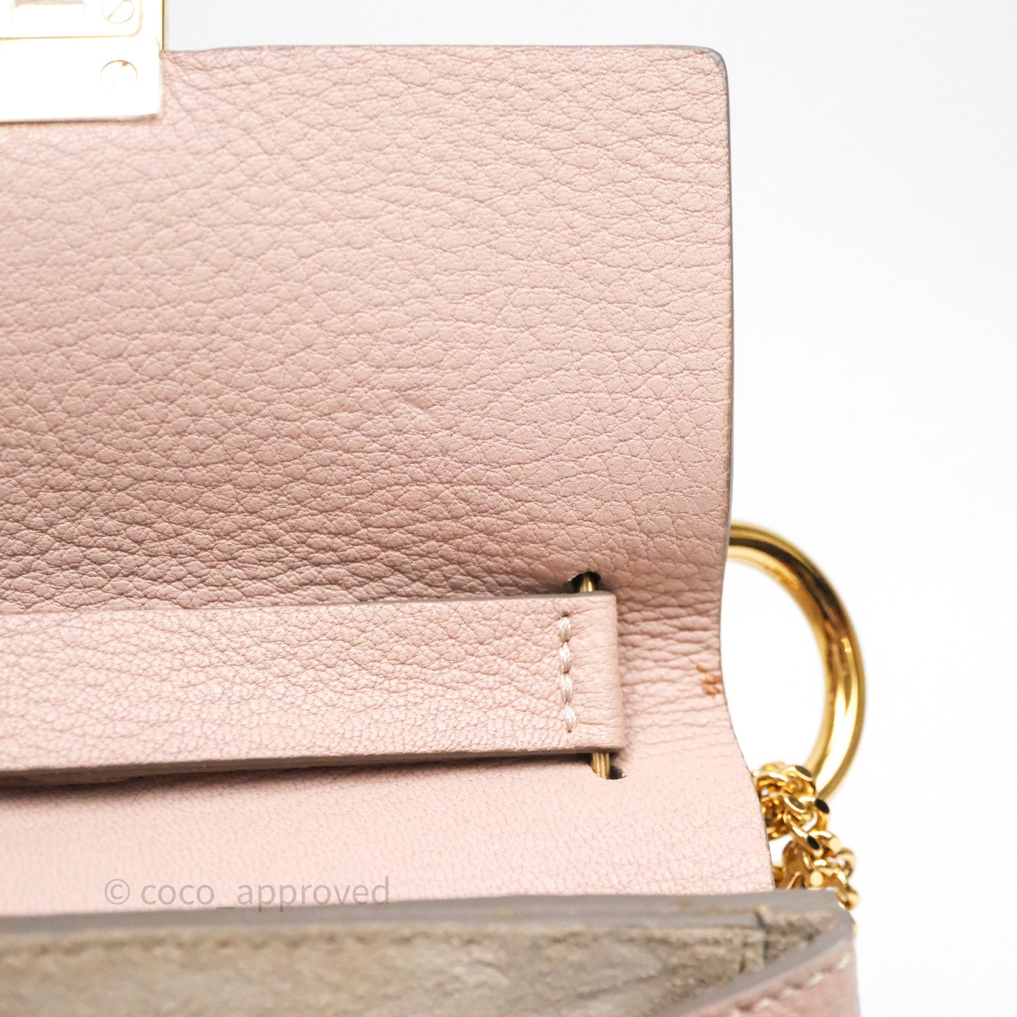 Chloe Mini Drew Crossbody Bag Pink Grained Leather