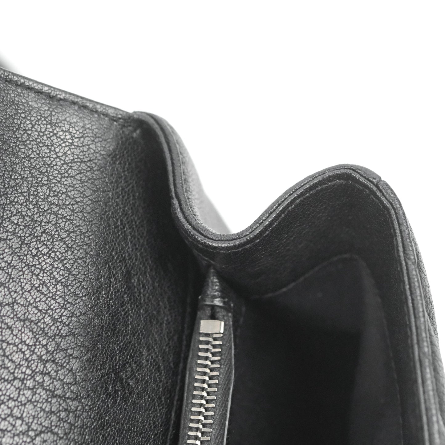 Saint Laurent Chevron Medium College Black Chain Bag Ruthenium Hardware