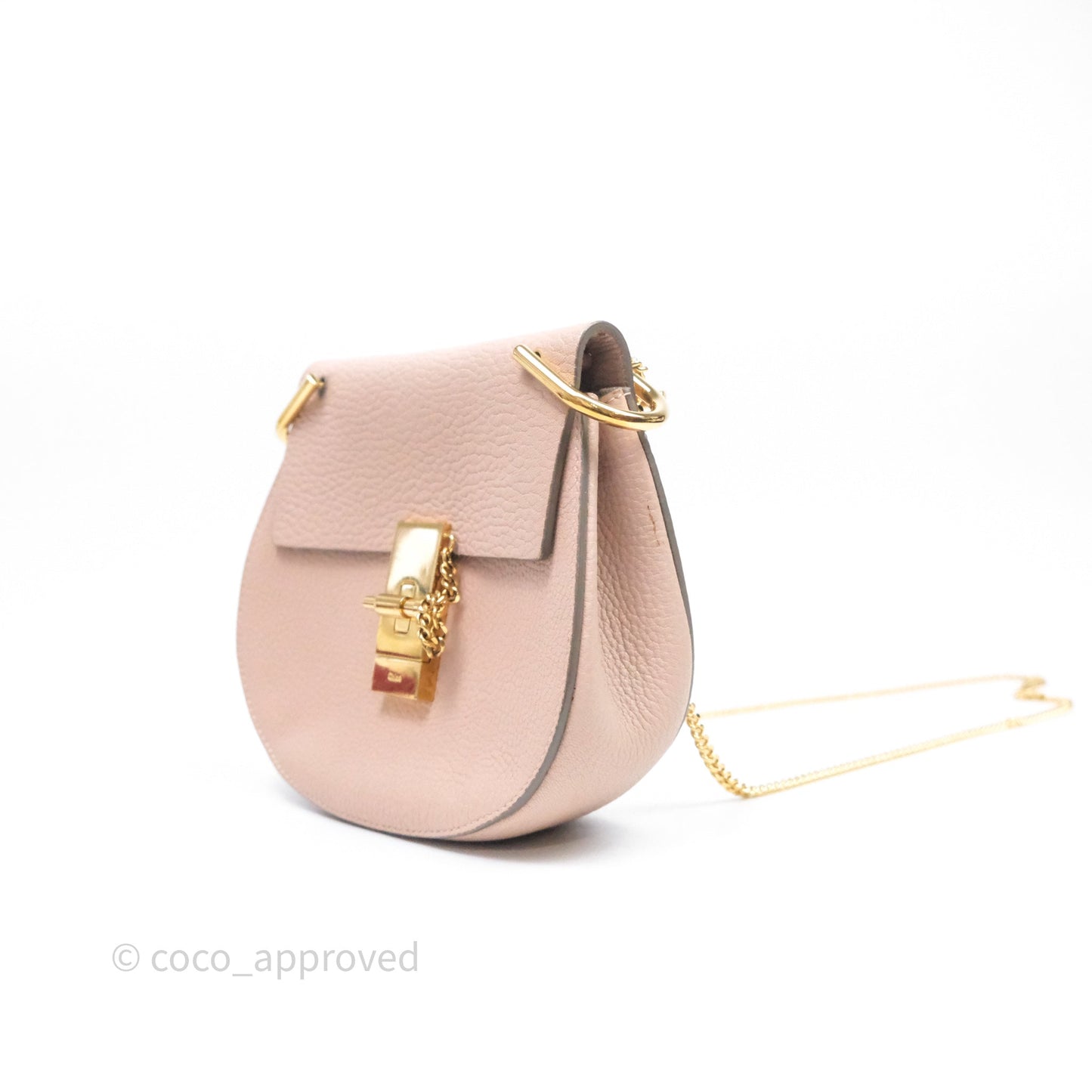 Chloe Mini Drew Crossbody Bag Pink Grained Leather