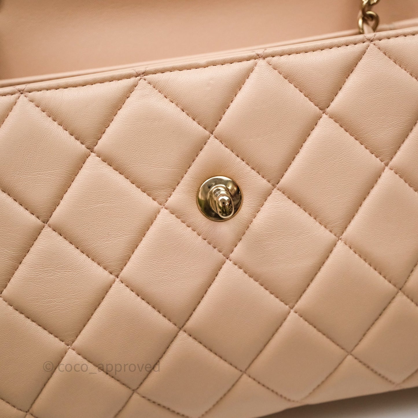 Chanel Small Trendy CC Beige Lambskin Gold Hardware
