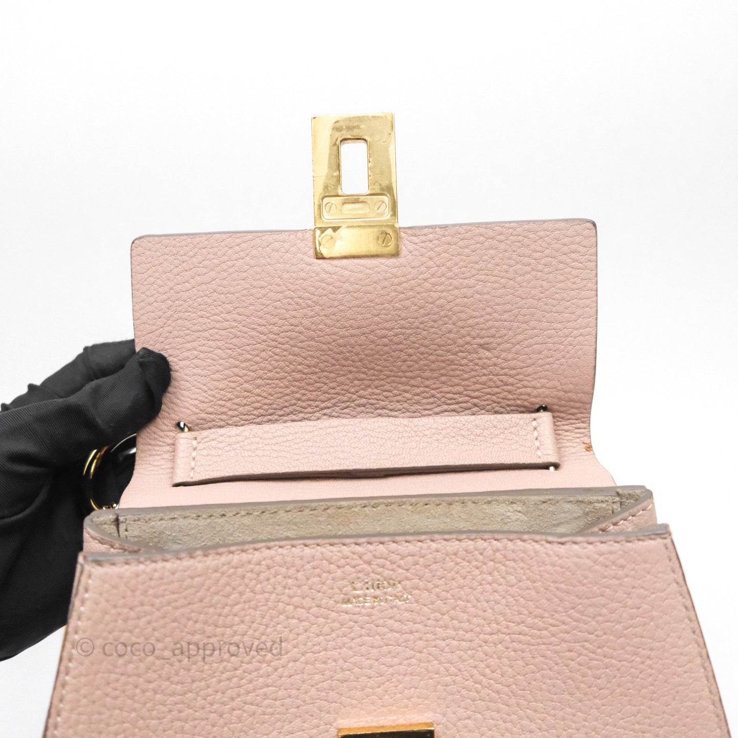 Chloe Mini Drew Crossbody Bag Pink Grained Leather