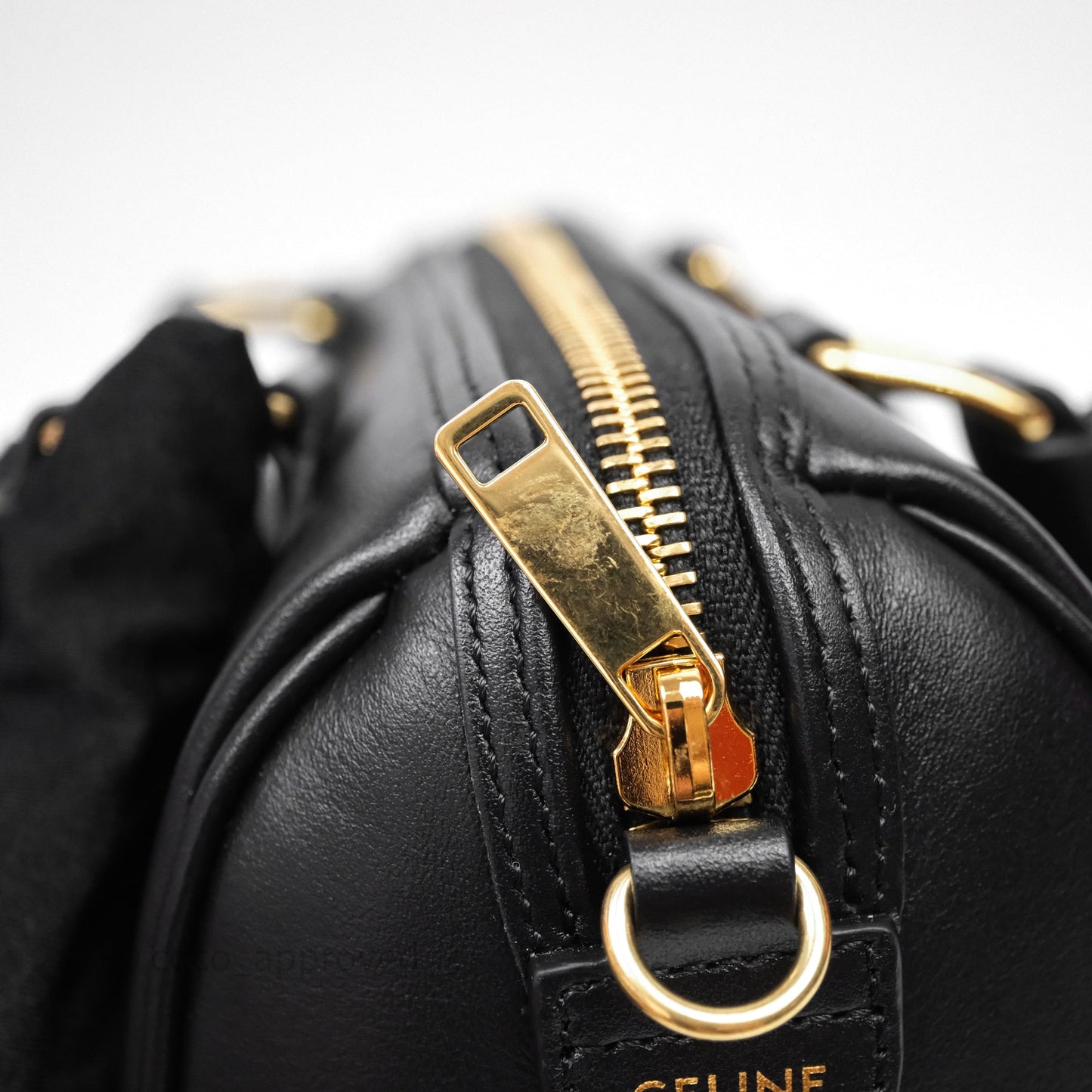 Celine Small Boston Bag Black Calfskin Gold Hardware