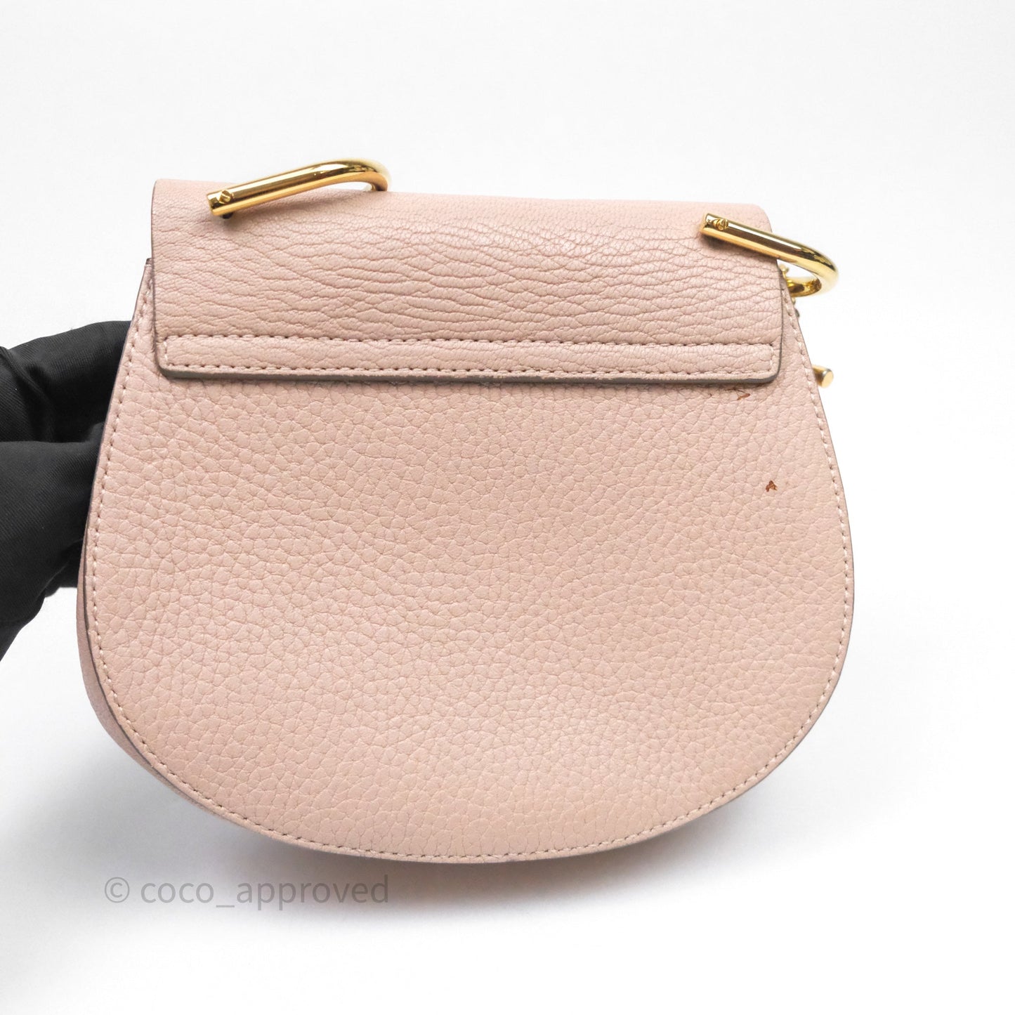 Chloe Mini Drew Crossbody Bag Pink Grained Leather