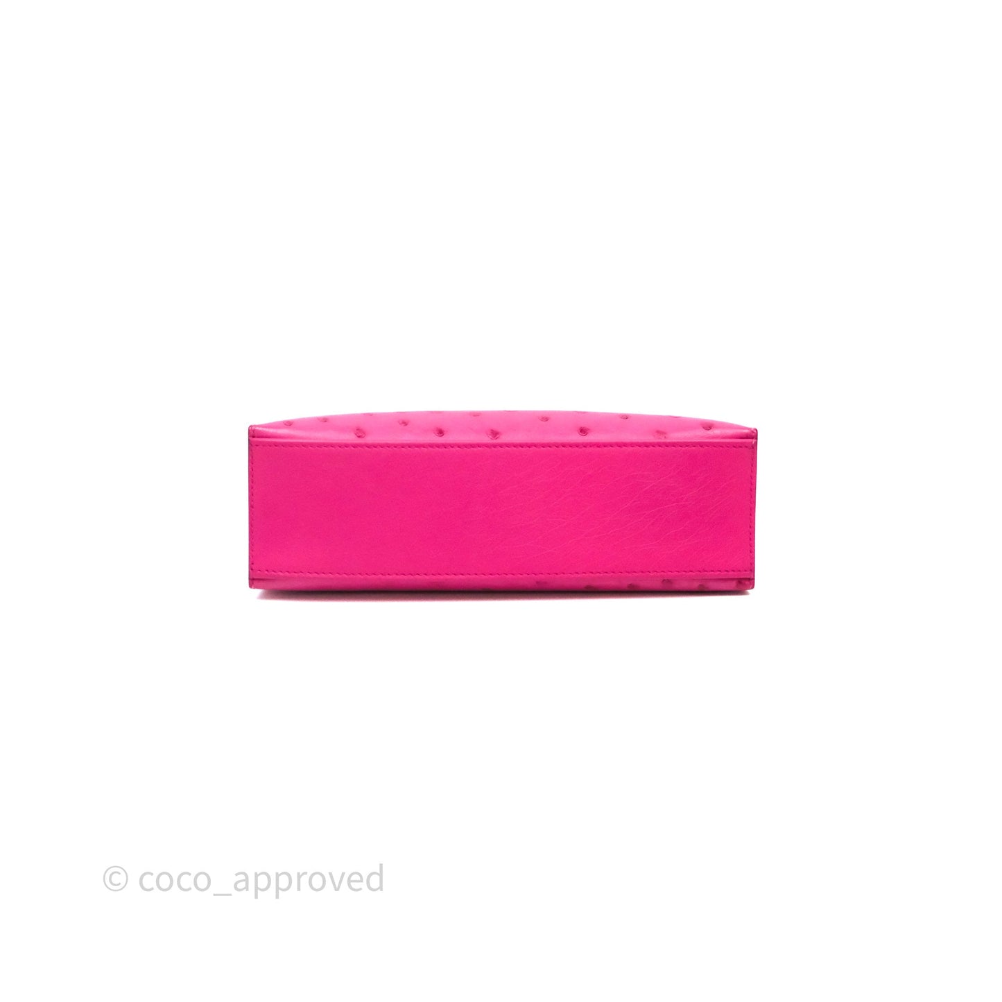 Hermès Kelly Pochette Clutch Rose Tyrien Ostrich Palladium Hardware