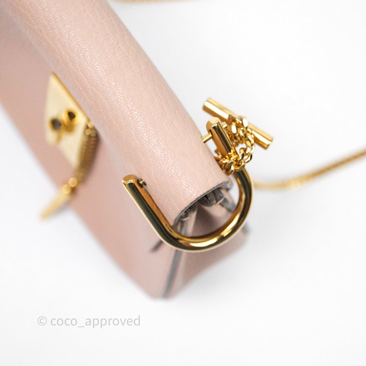 Chloe Mini Drew Crossbody Bag Pink Grained Leather