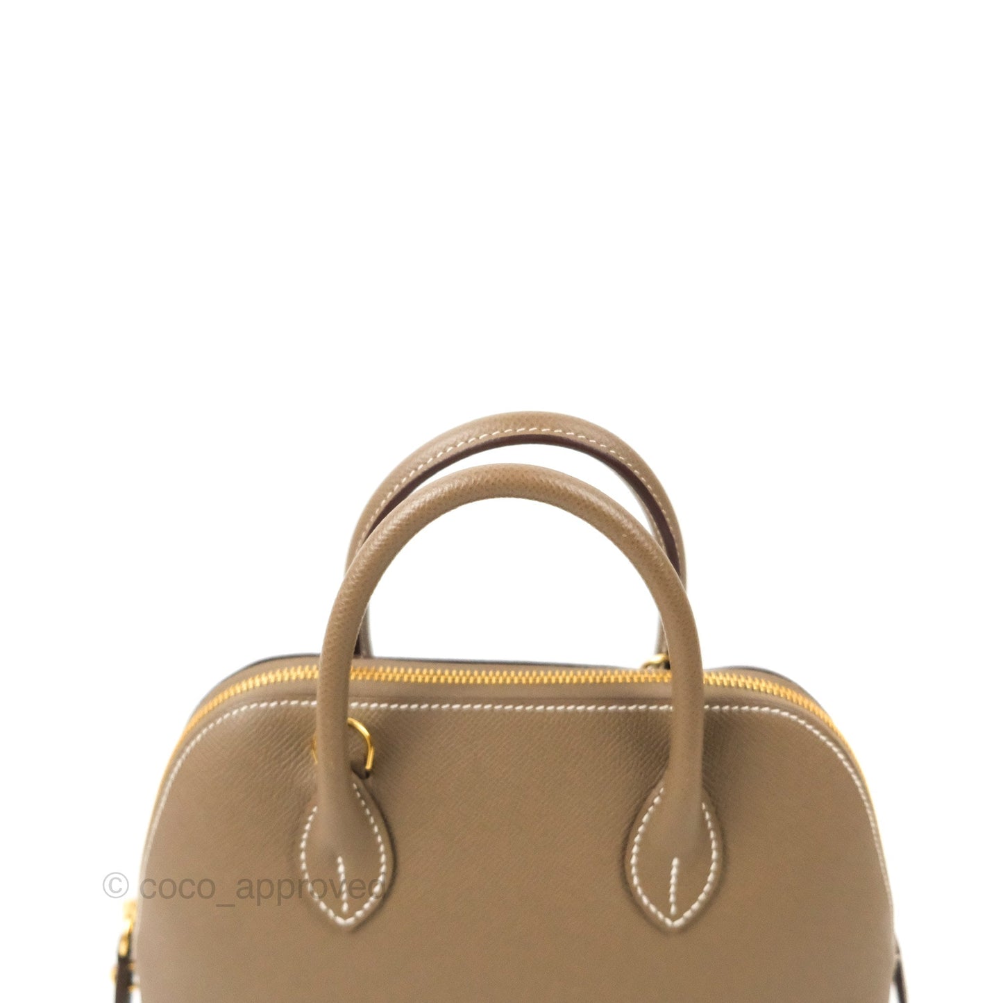 Hermès Bolide 1923 25 Etoupe Epsom Gold Hardware