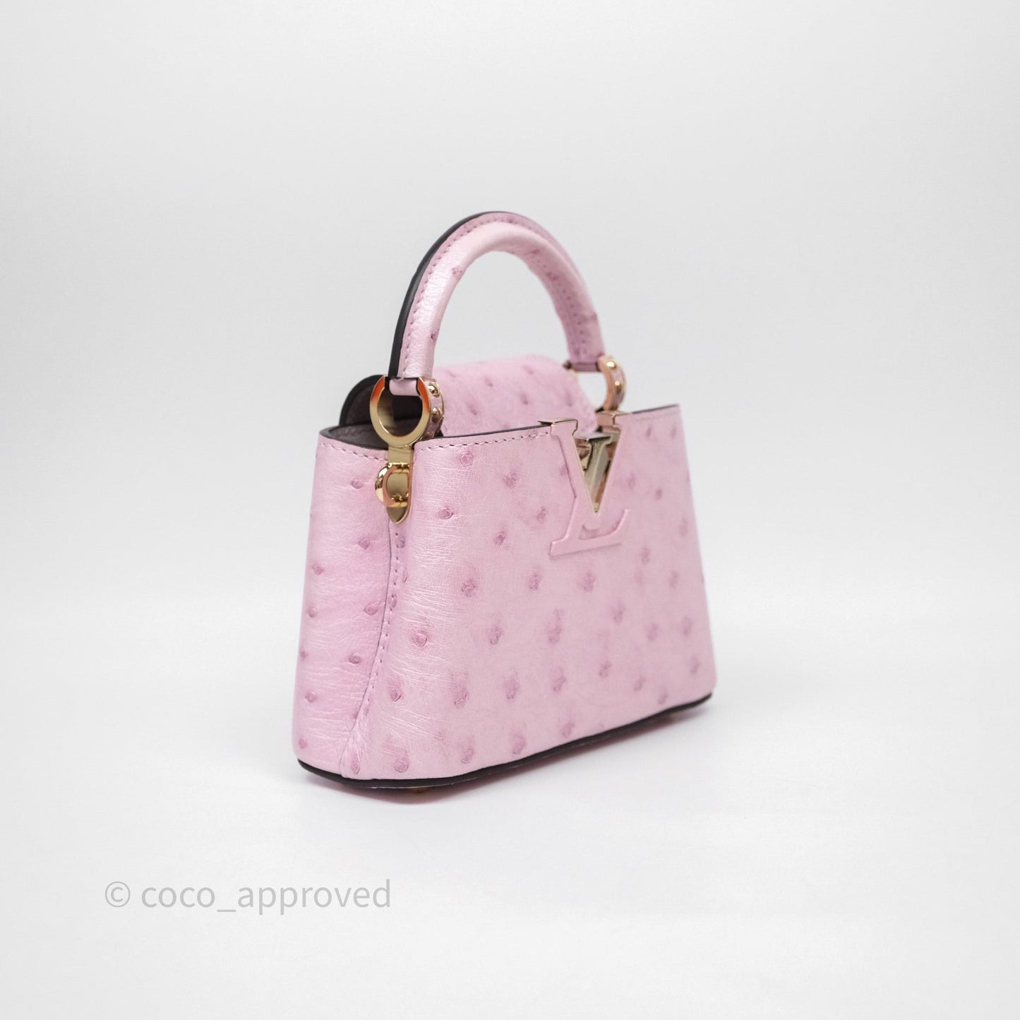 Louis Vuitton Taurillon Capucines Nano Pink in Ostrich