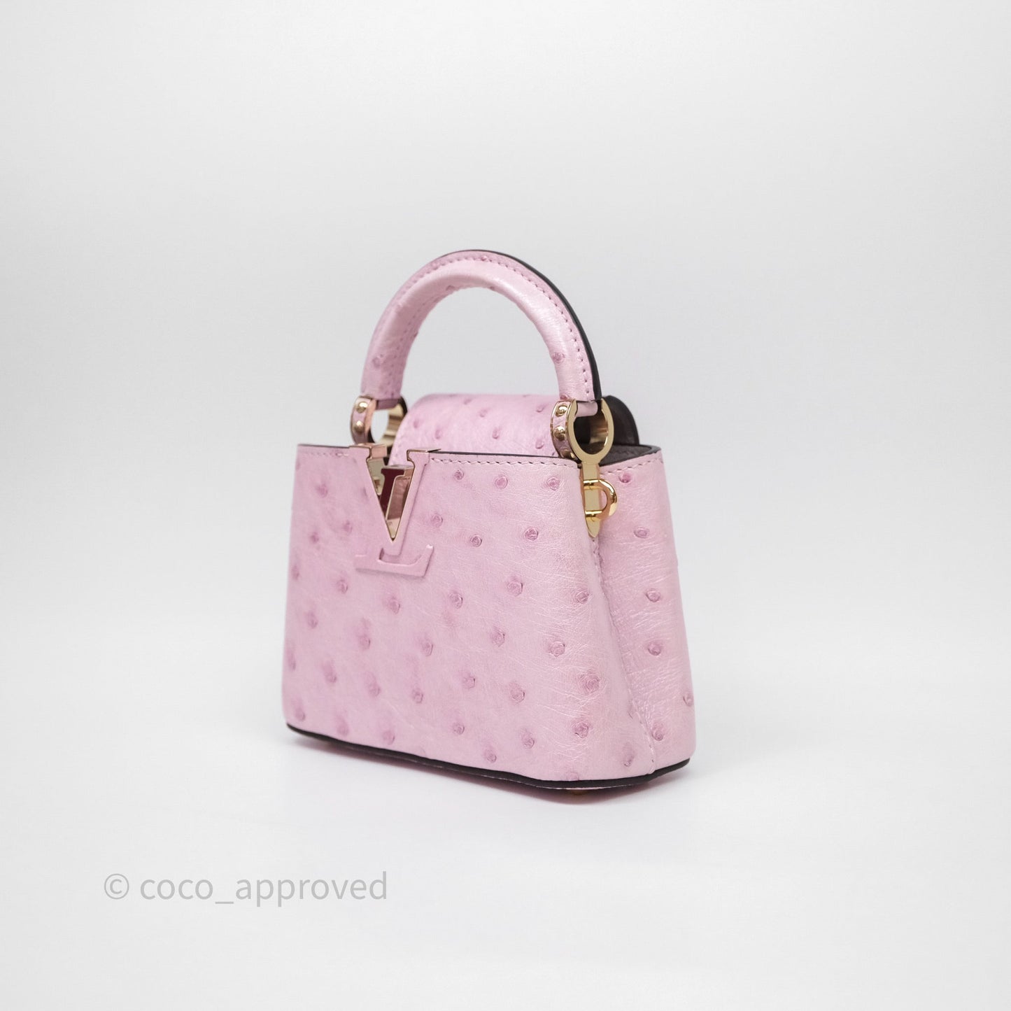 Louis Vuitton Taurillon Capucines Nano Pink in Ostrich