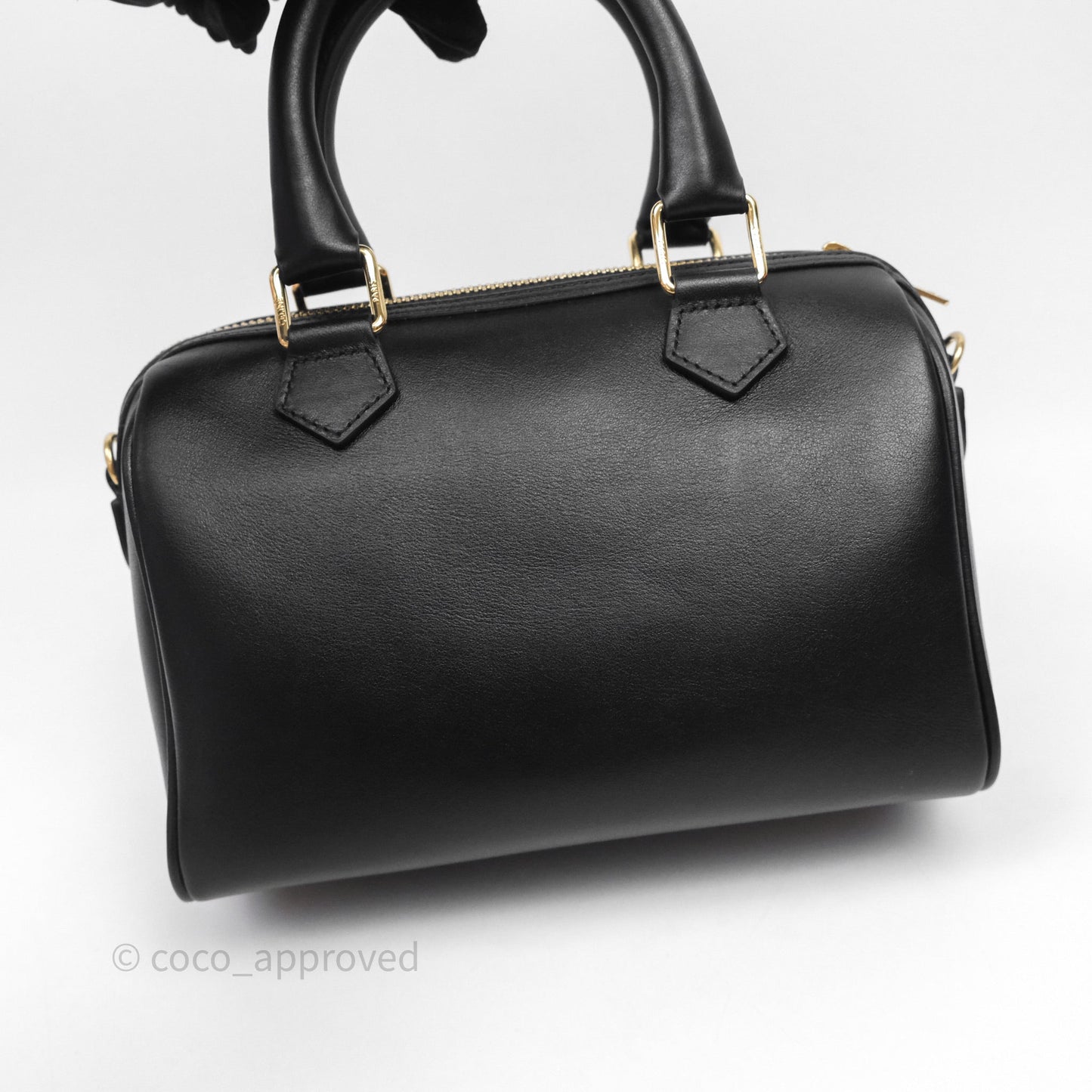 Celine Small Boston Bag Black Calfskin Gold Hardware