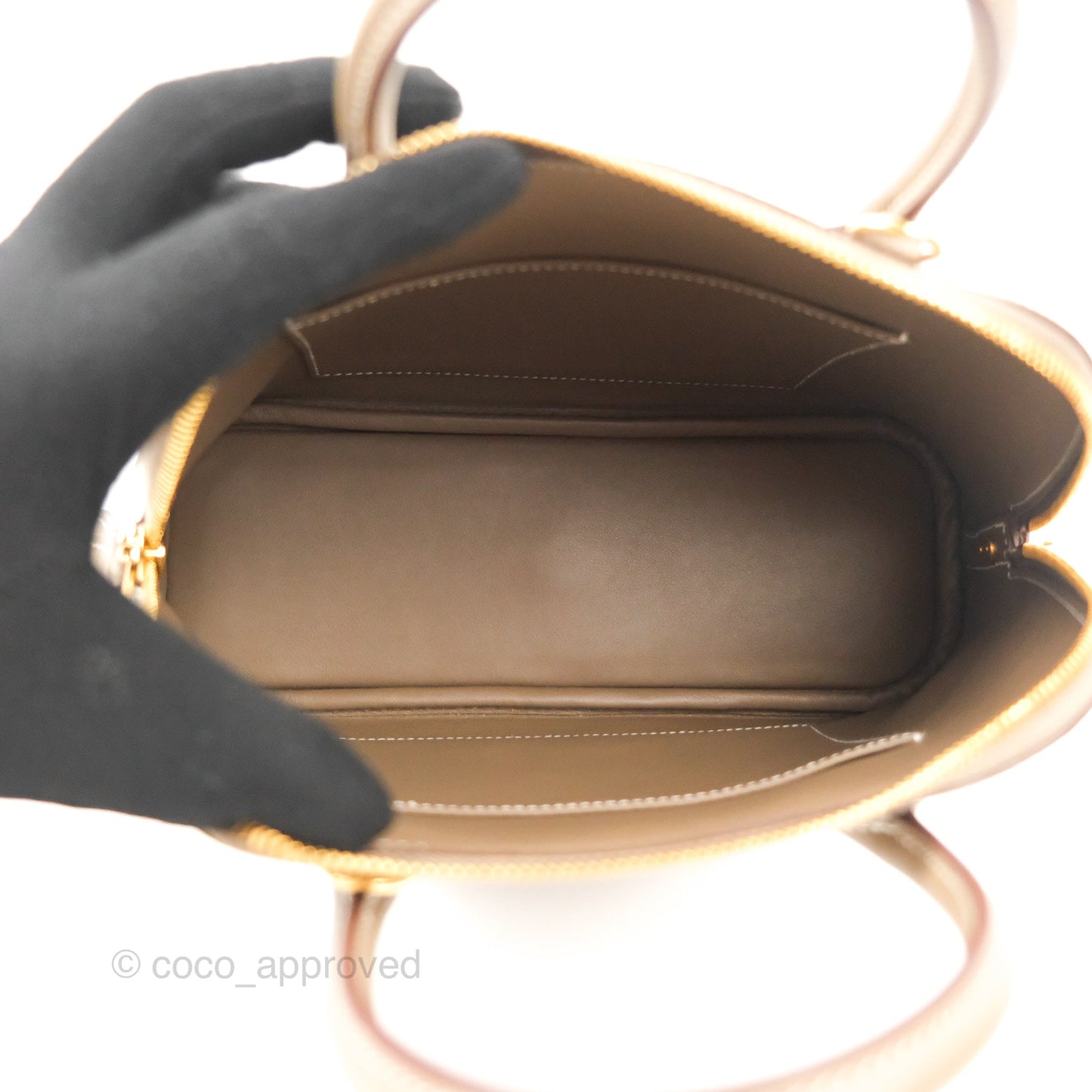 Hermès Bolide 1923 25 Etoupe Epsom Gold Hardware