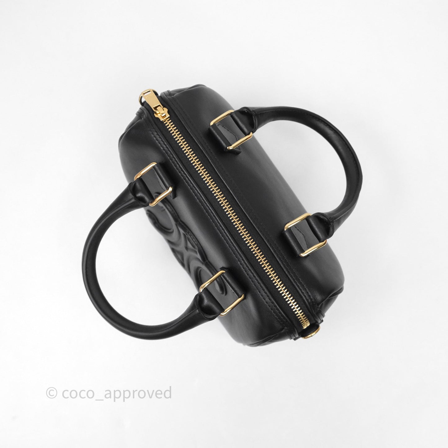 Celine Small Boston Bag Black Calfskin Gold Hardware