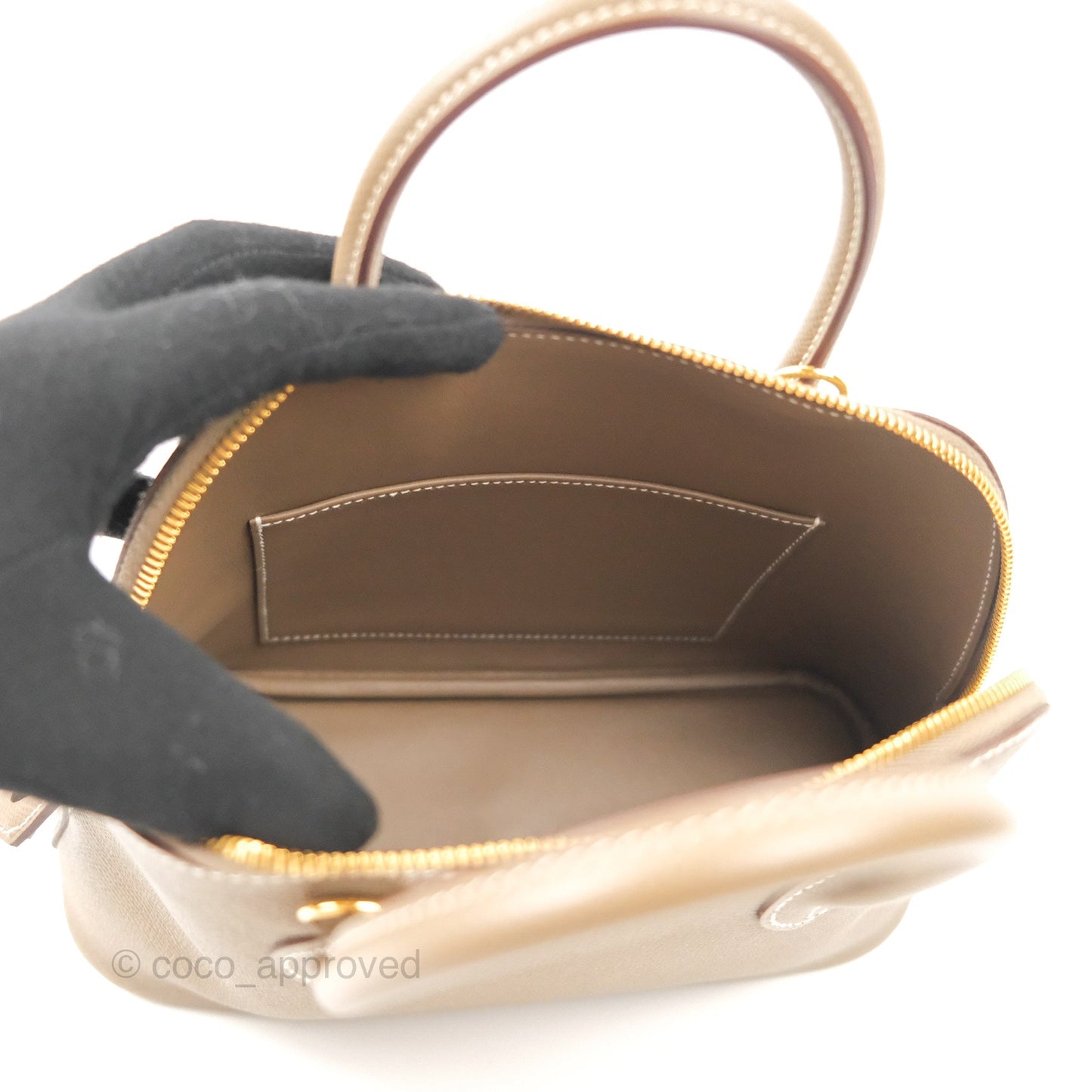 Hermès Bolide 1923 25 Etoupe Epsom Gold Hardware