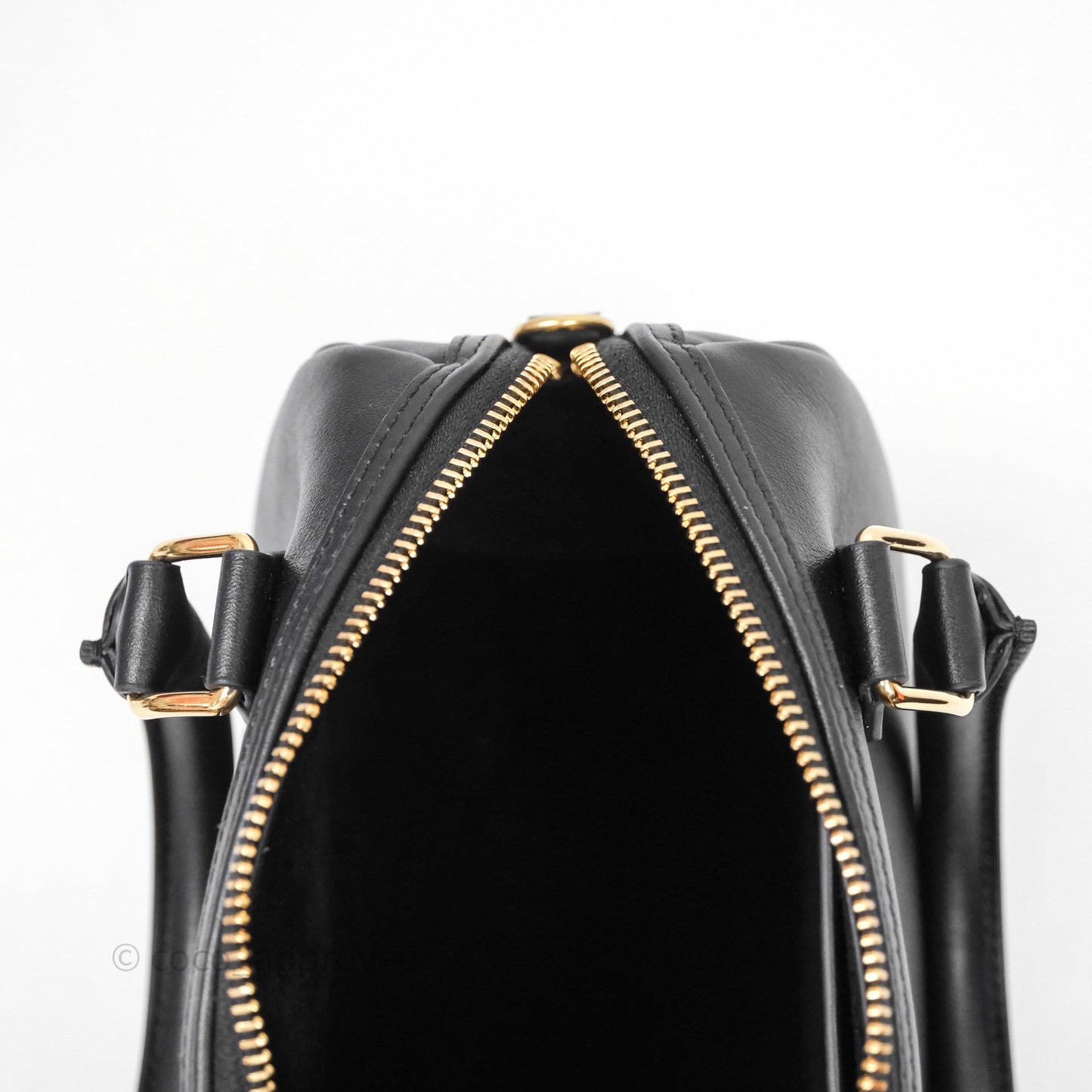 Celine Small Boston Bag Black Calfskin Gold Hardware