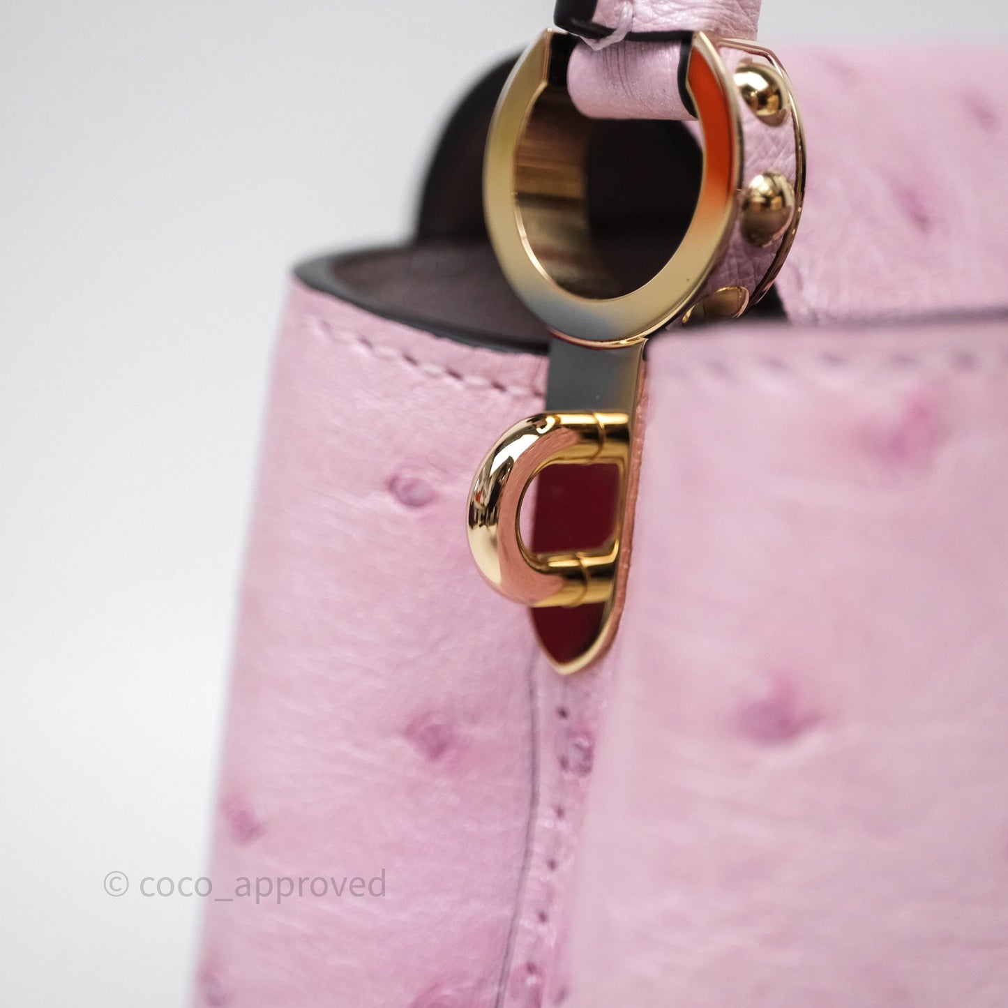 Louis Vuitton Taurillon Capucines Nano Pink in Ostrich