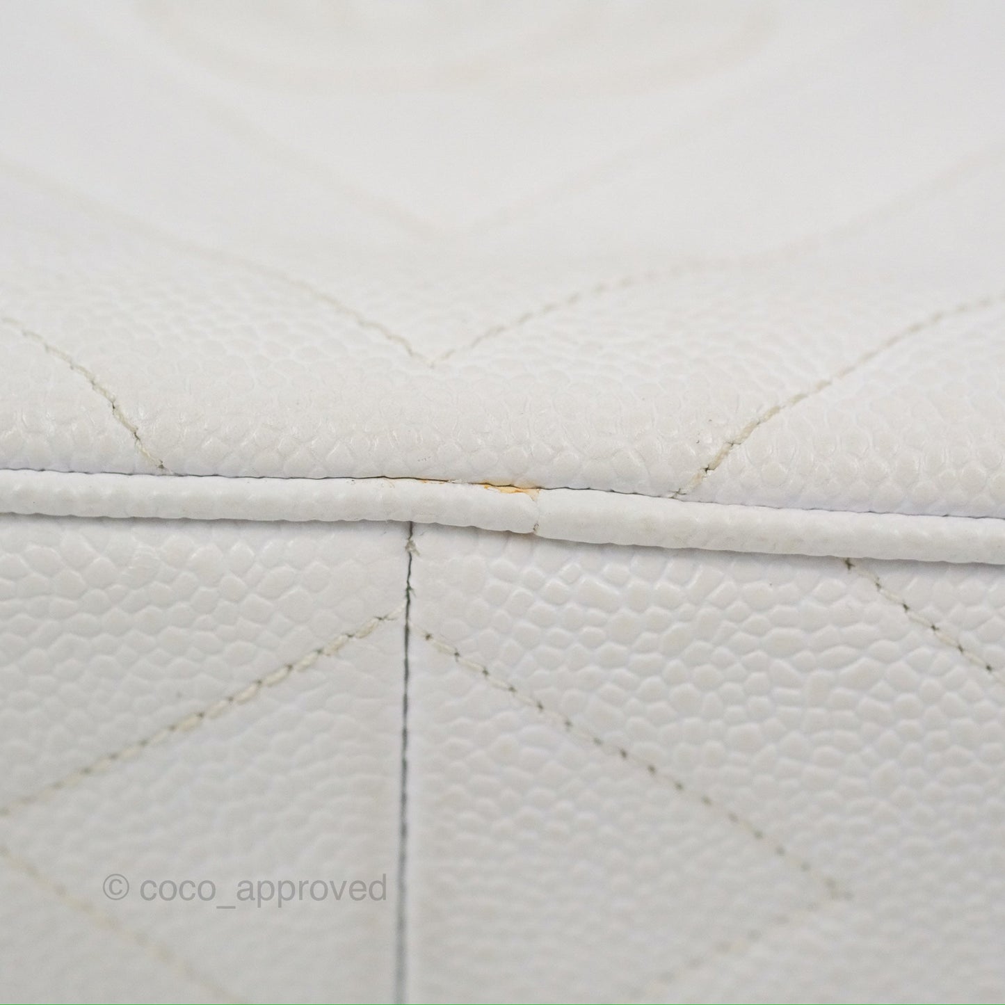 Chanel Chevron Quilted Tassel Camera Case White Caviar Gold Hardware