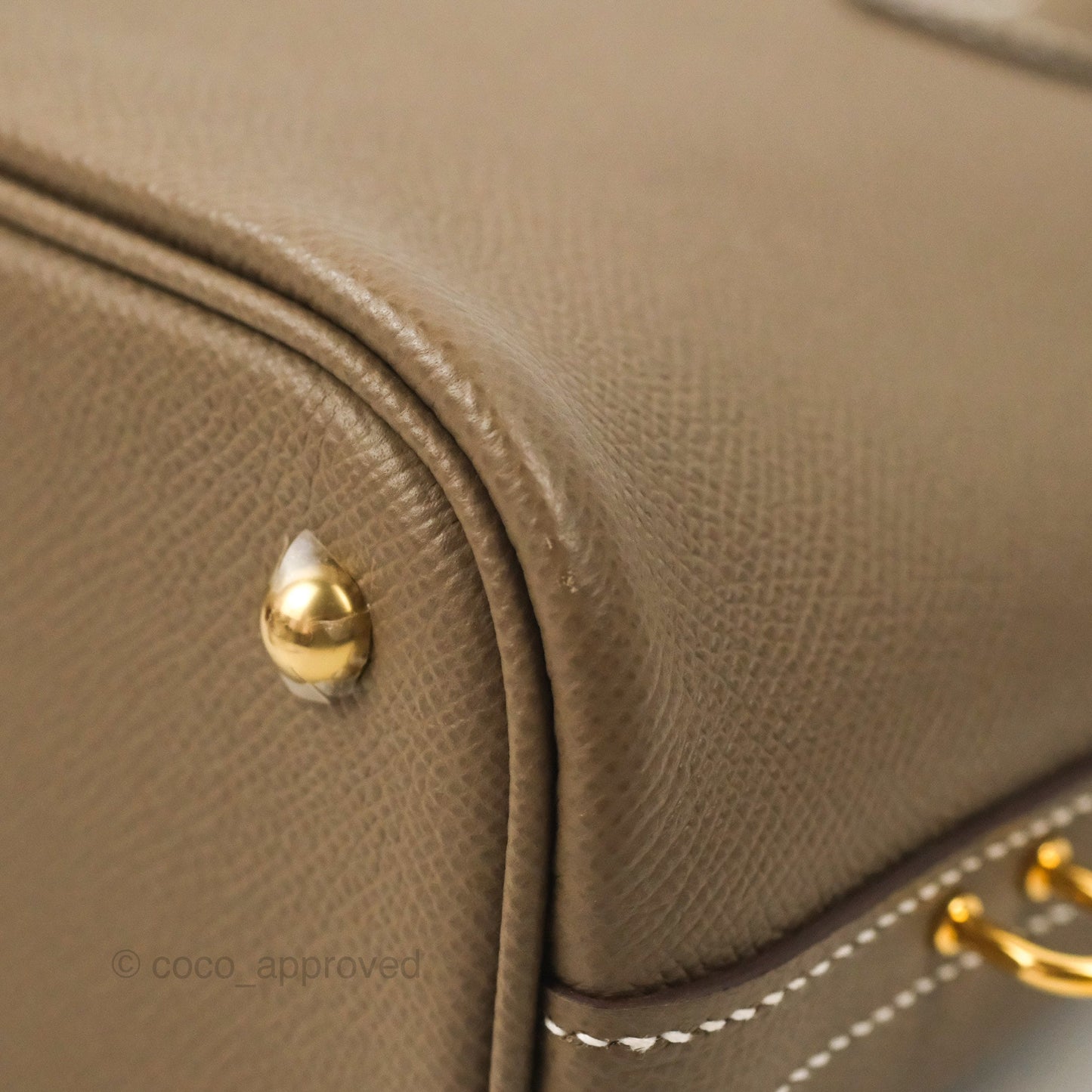 Hermès Bolide 1923 25 Etoupe Epsom Gold Hardware