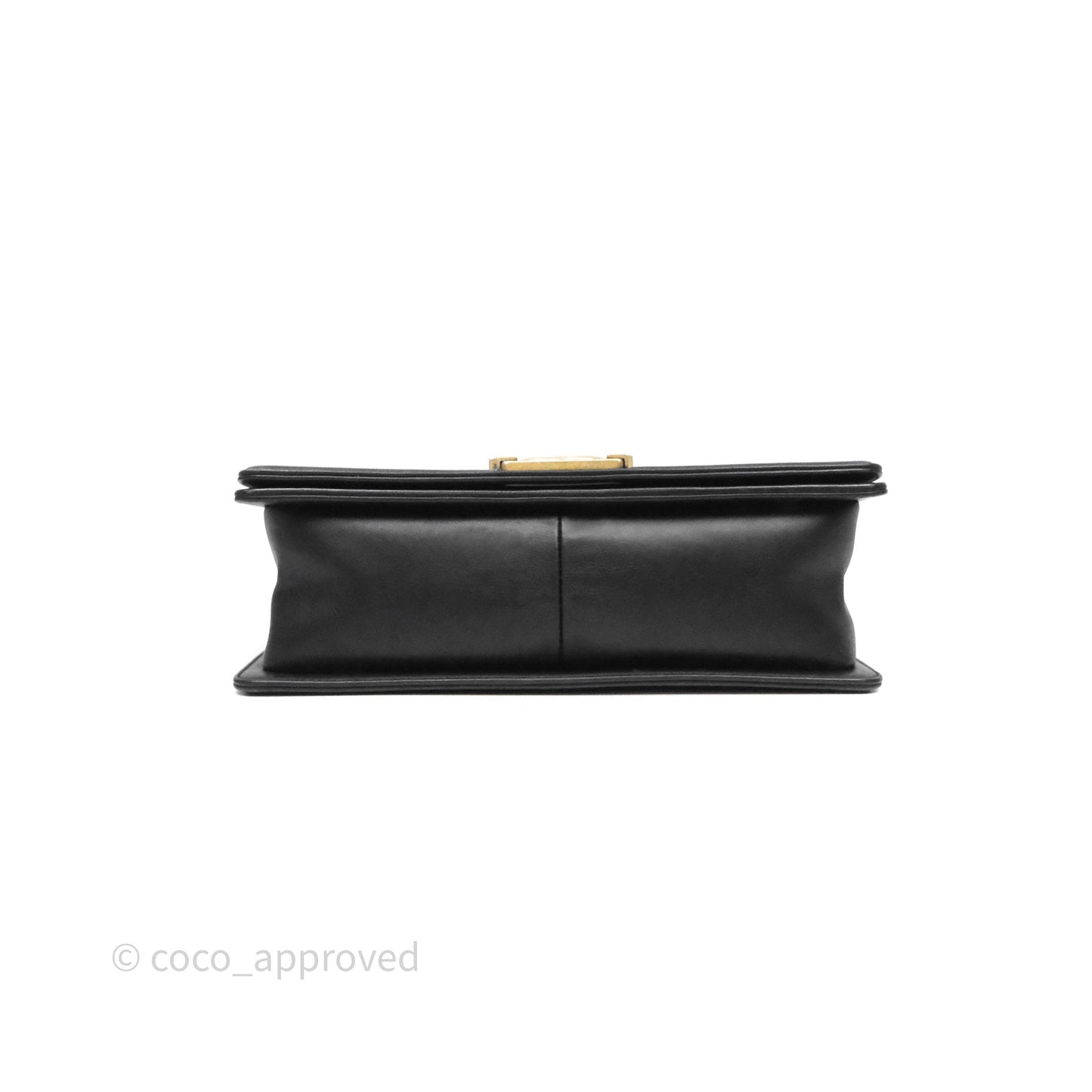 Chanel Medium Boy Quilted Black Calfskin Aged Gold Hardware
