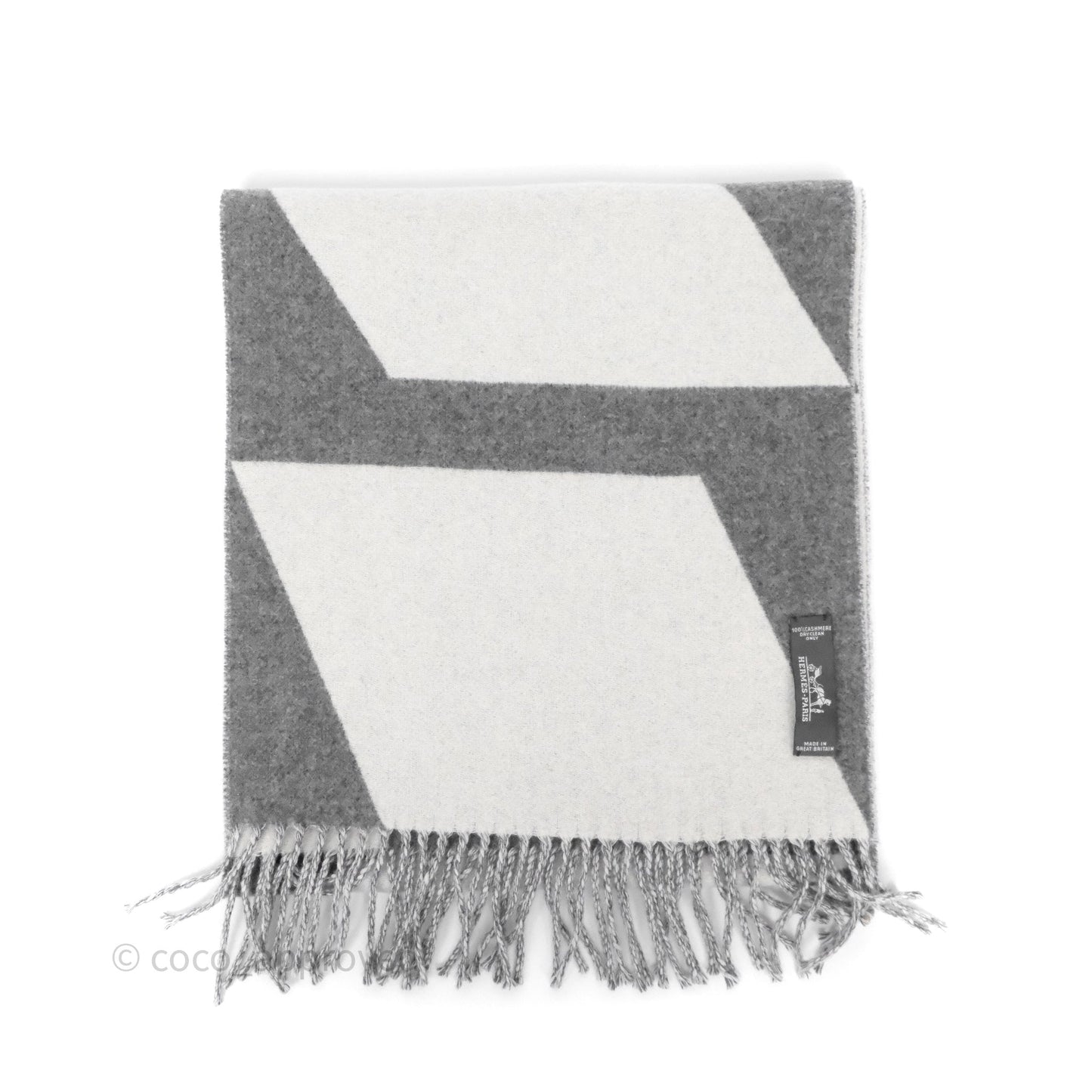 Hermès Casaque Optique Scarf 140 Grey