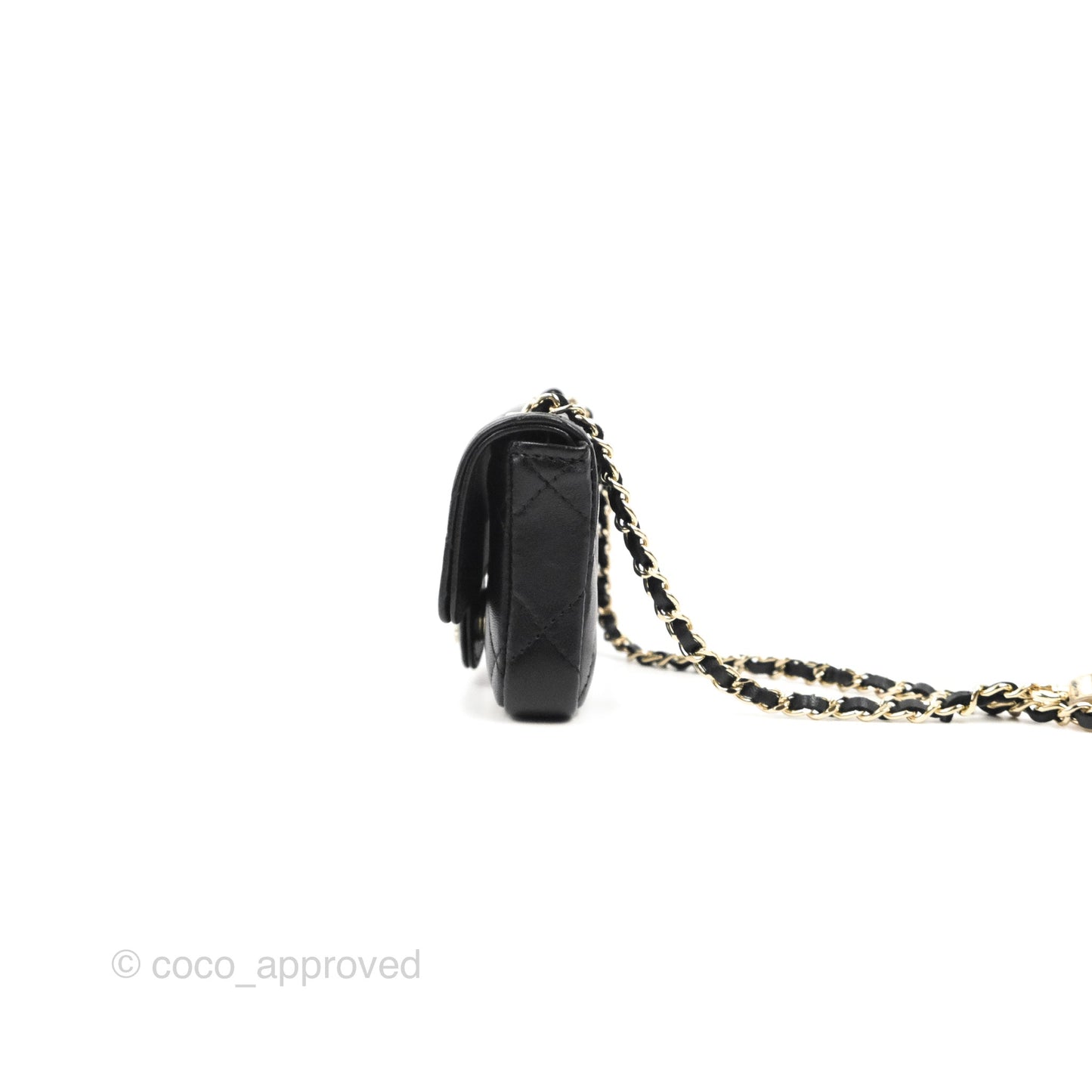 Chanel Bow Chain Belt Bag Black Lambskin Gold Hardware