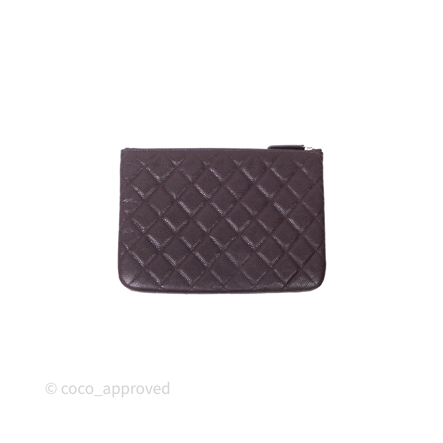 Chanel CC Pouch Caviar Dark Purple Silver Hardware