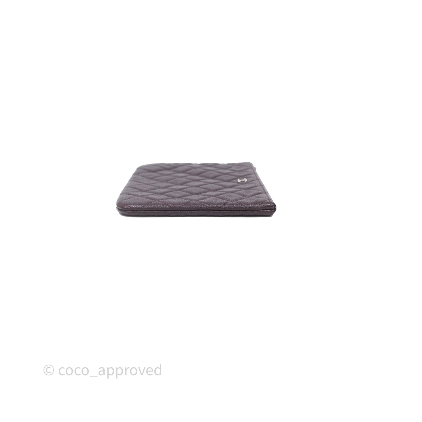 Chanel CC Pouch Caviar Dark Purple Silver Hardware