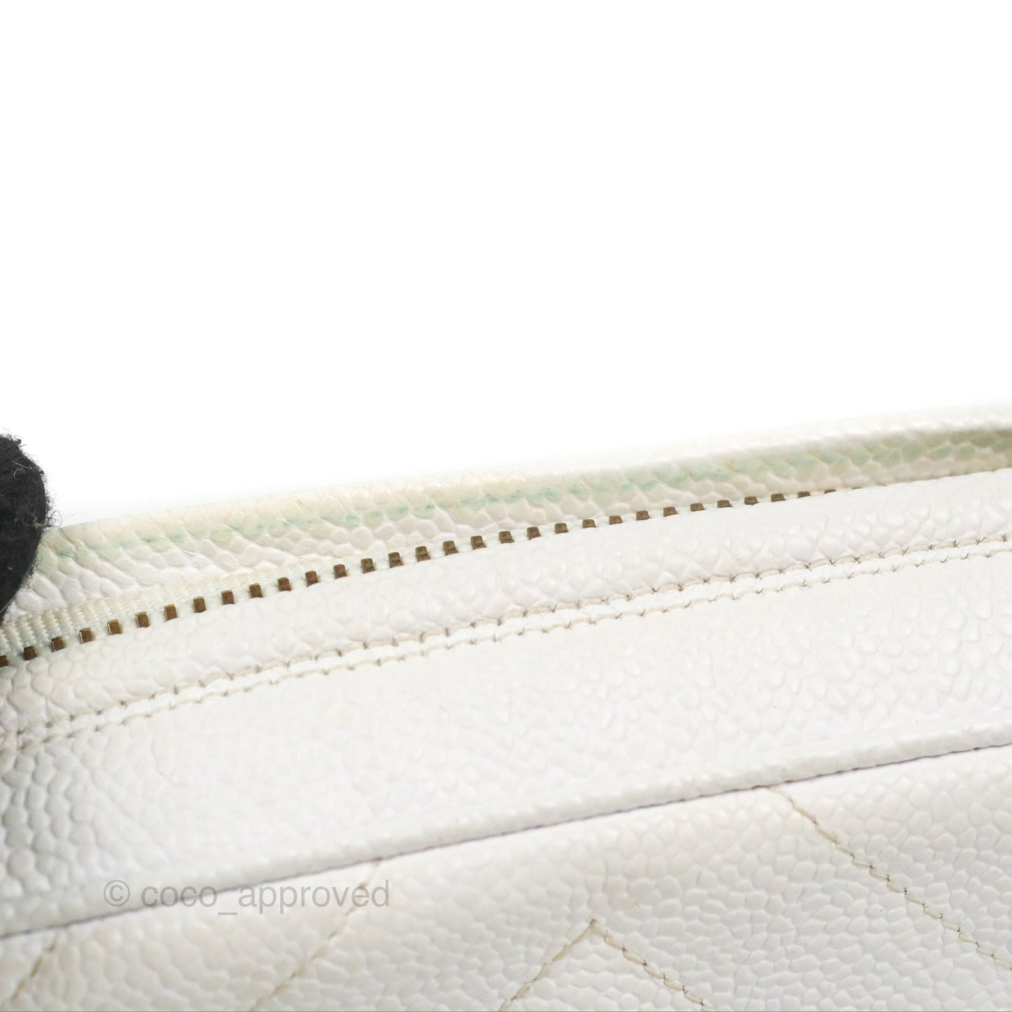 Chanel Chevron Quilted Tassel Camera Case White Caviar Gold Hardware