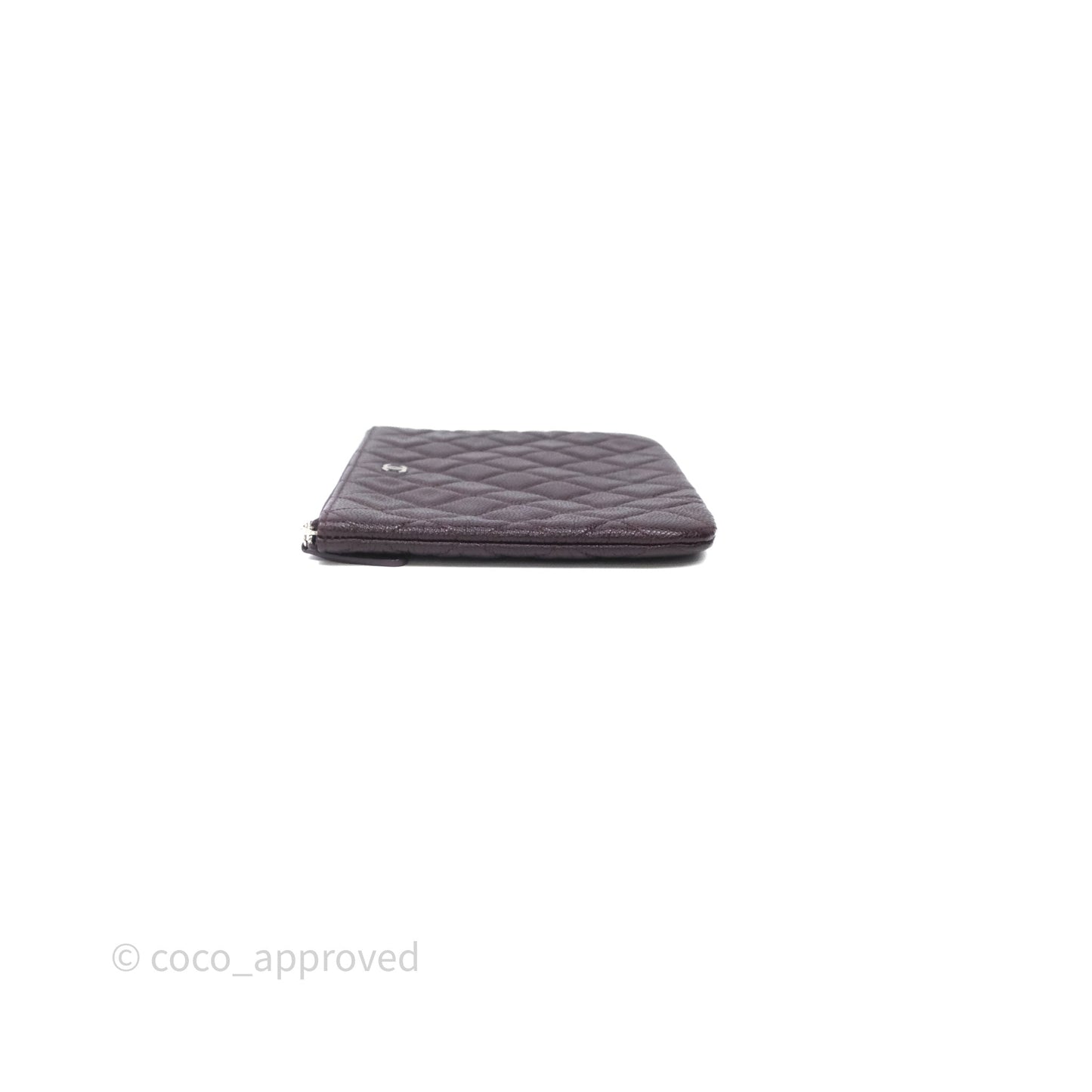 Chanel CC Pouch Caviar Dark Purple Silver Hardware