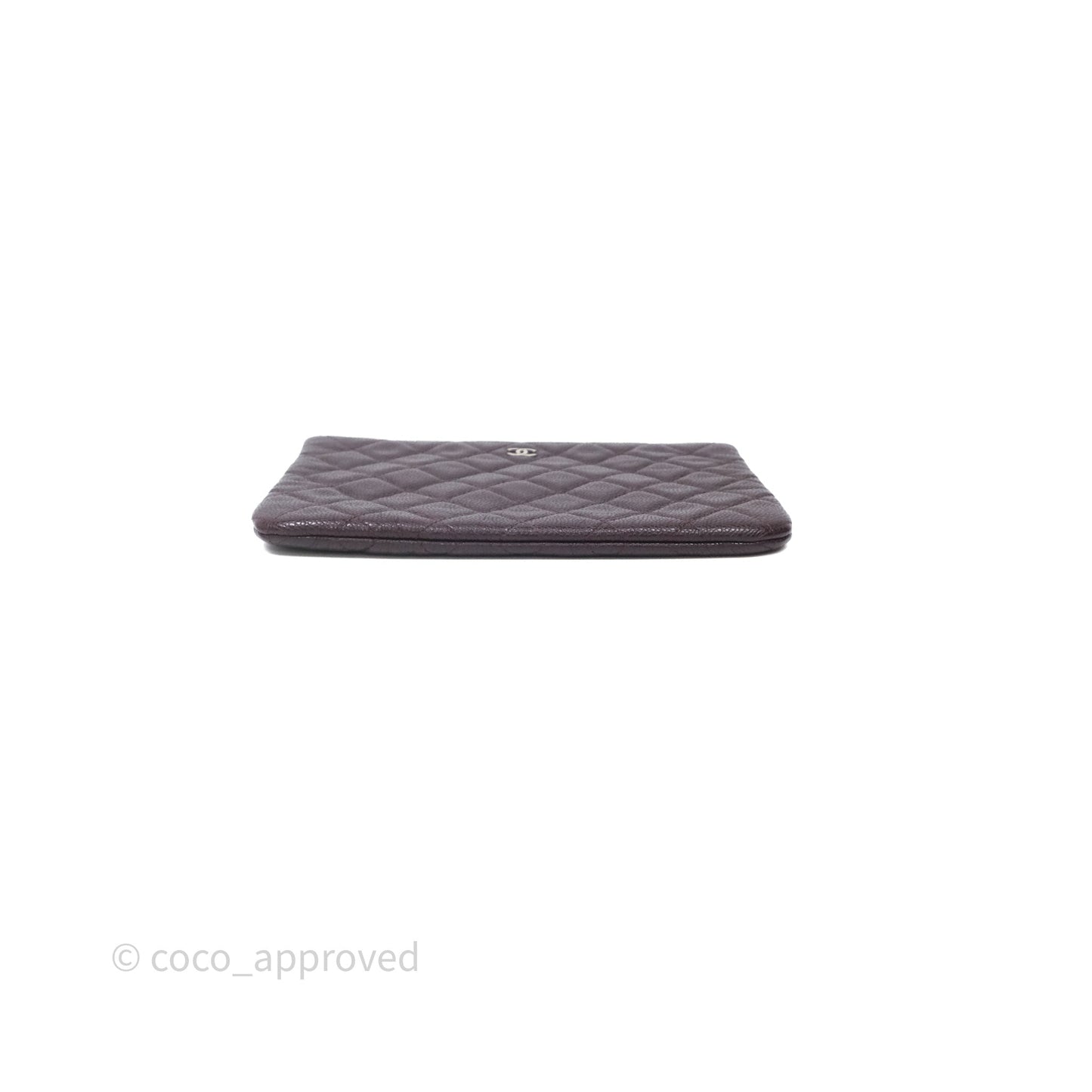 Chanel CC Pouch Caviar Dark Purple Silver Hardware