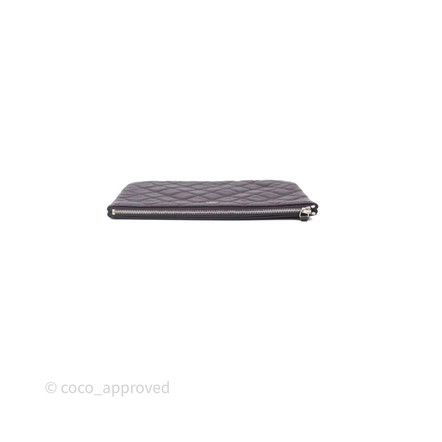 Chanel CC Pouch Caviar Dark Purple Silver Hardware