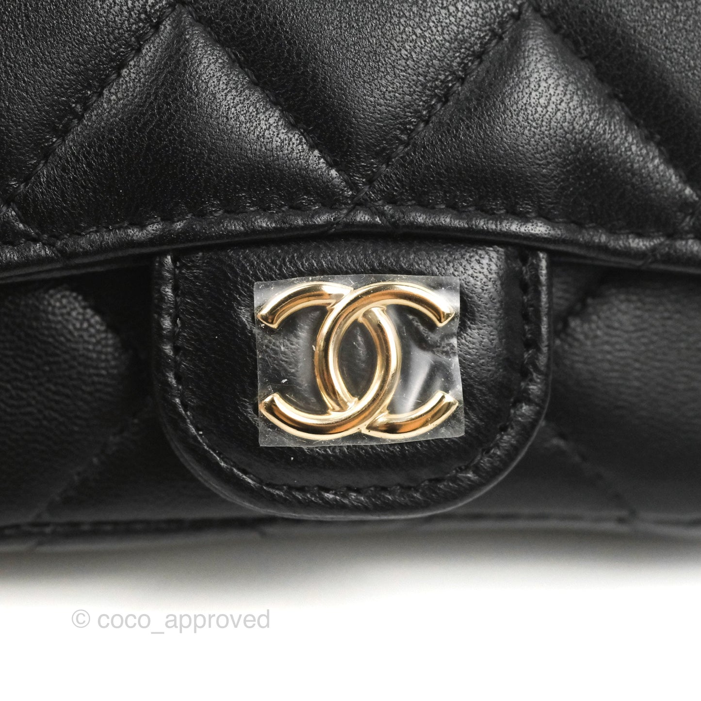 Chanel Bow Chain Belt Bag Black Lambskin Gold Hardware