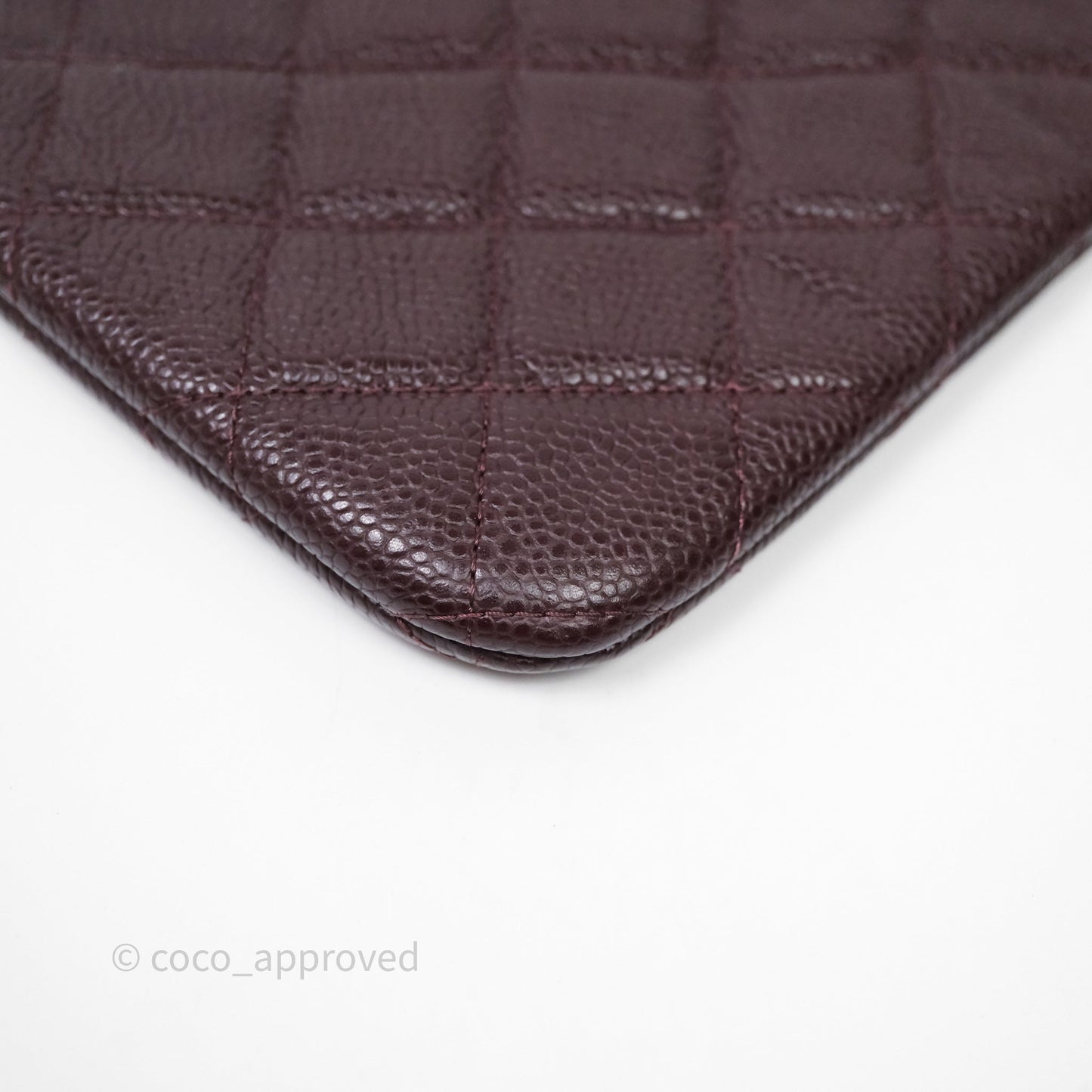 Chanel CC Pouch Caviar Dark Purple Silver Hardware
