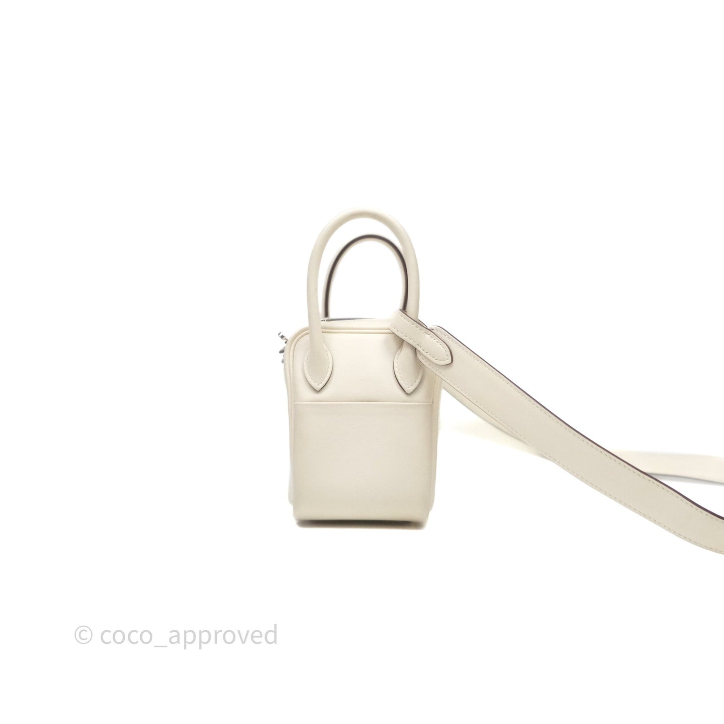 Hermes Mini Lindy Veau Swift Nata I2/ Sesame 2S Palladium Hardware