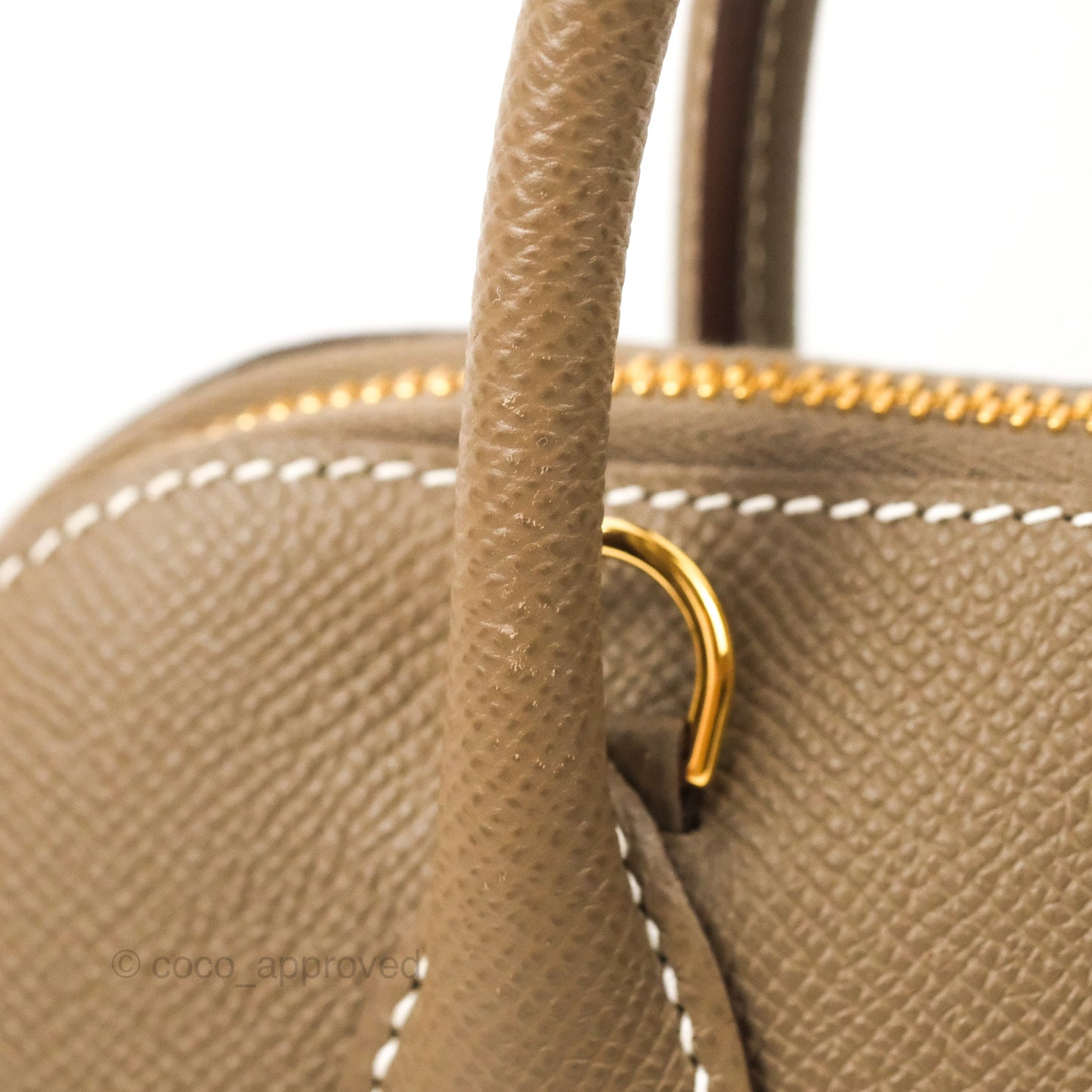 Hermès Bolide 1923 25 Etoupe Epsom Gold Hardware