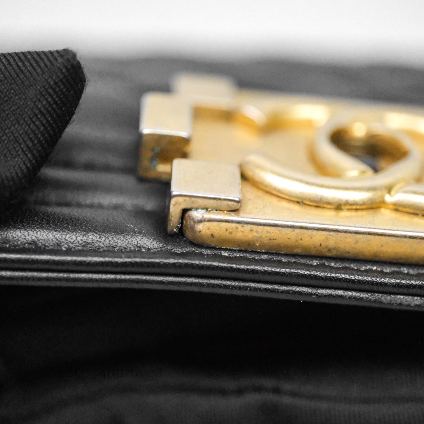 Chanel Medium Boy Quilted Black Calfskin Aged Gold Hardware