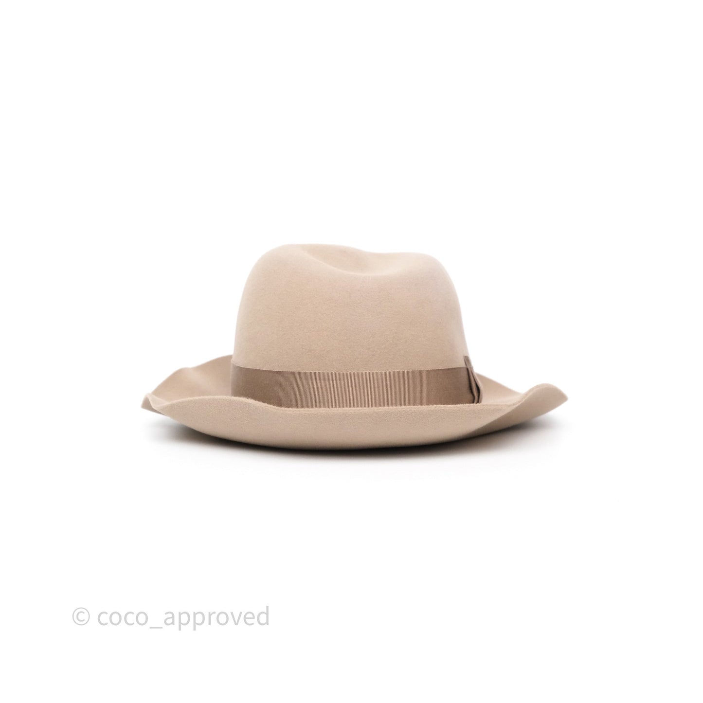 Hermès Rabbit Felt Bow Hat Wool Beige Size 58