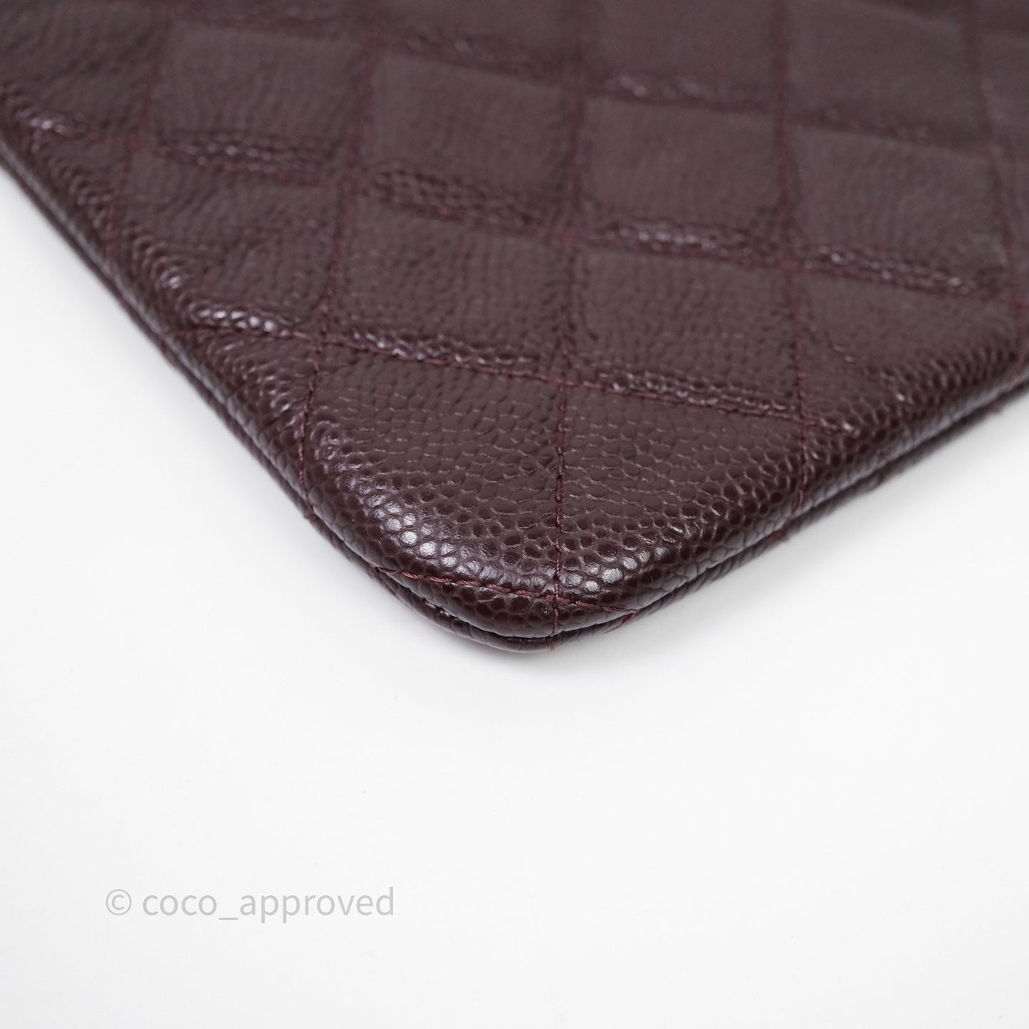 Chanel CC Pouch Caviar Dark Purple Silver Hardware