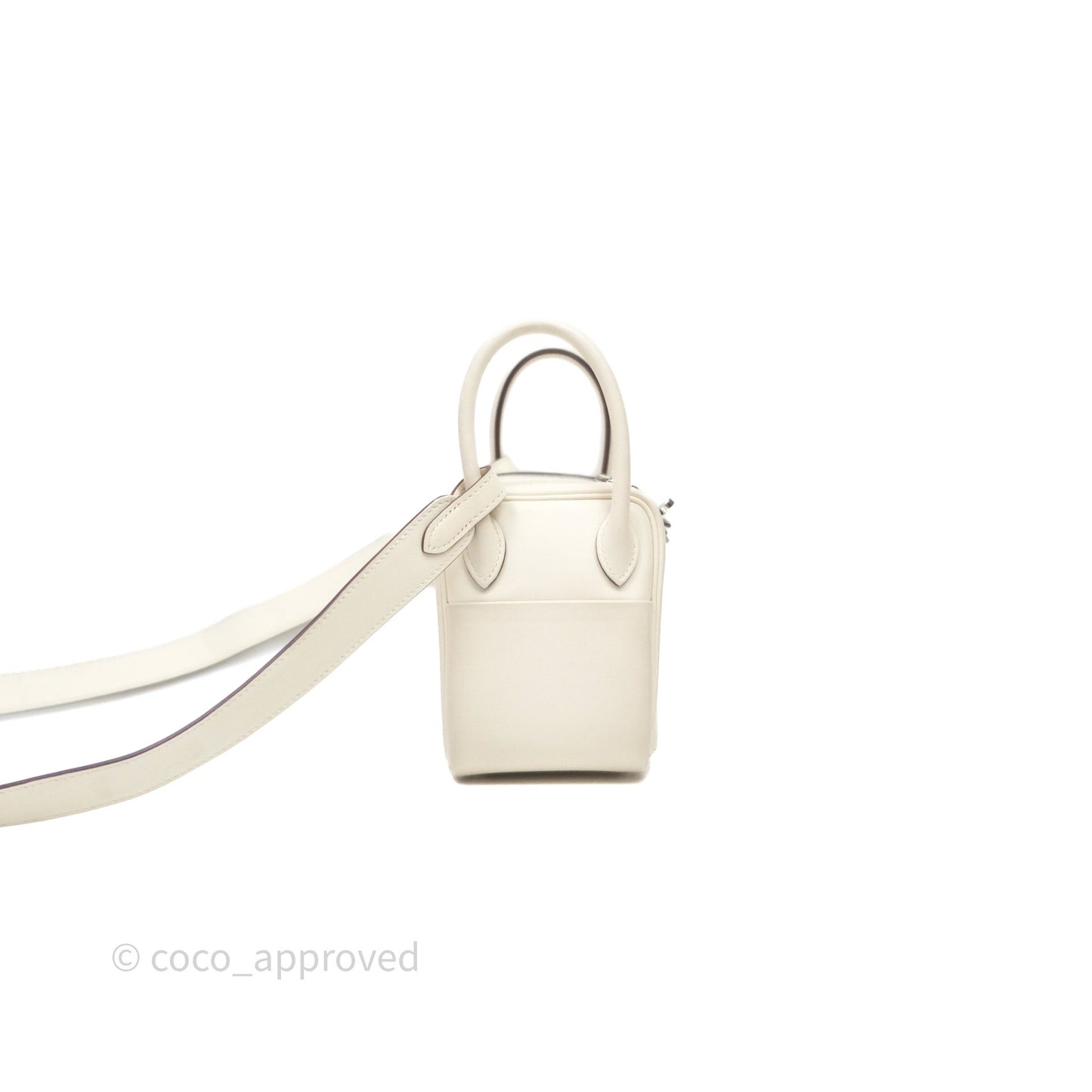 Hermes Mini Lindy Veau Swift Nata I2/ Sesame 2S Palladium Hardware