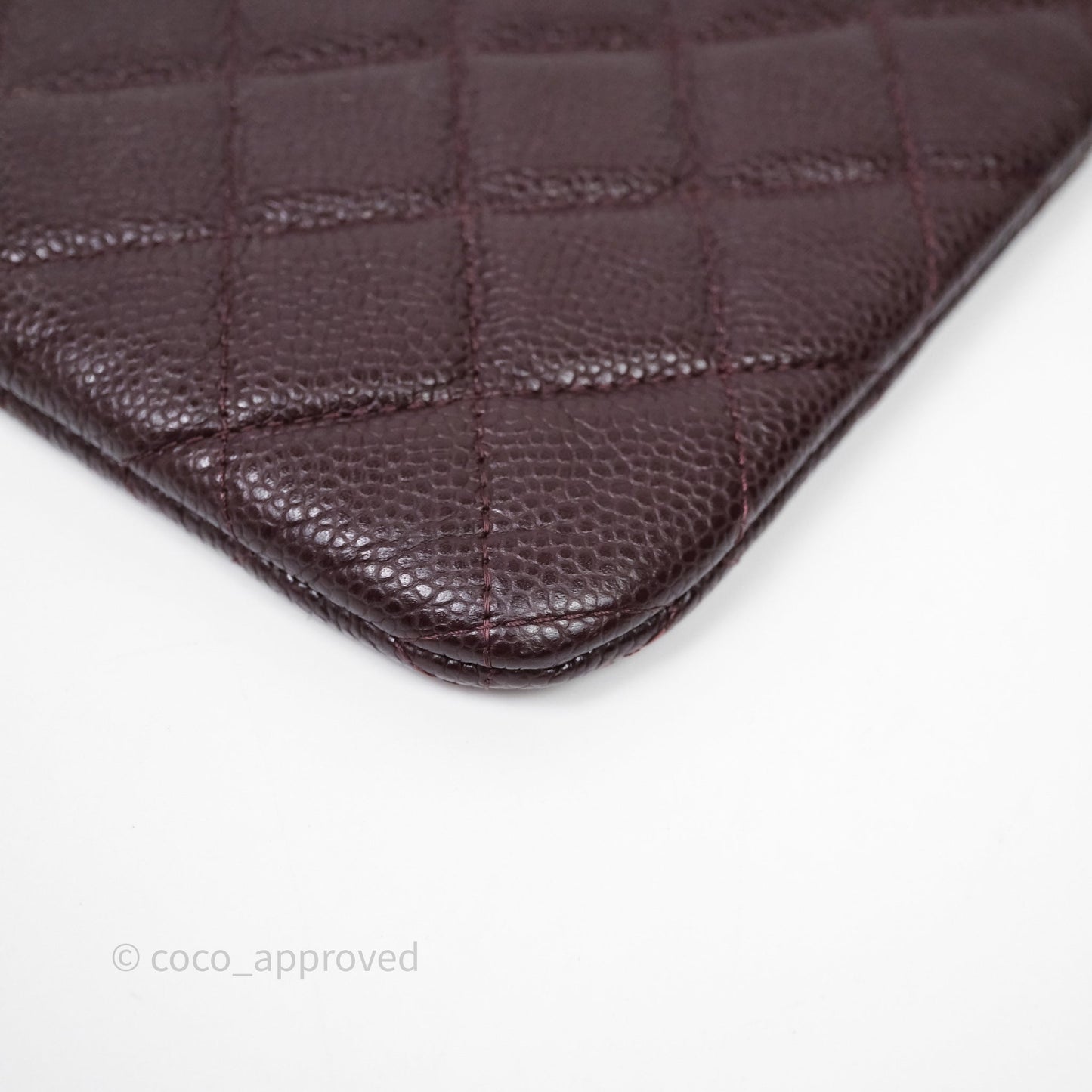 Chanel CC Pouch Caviar Dark Purple Silver Hardware