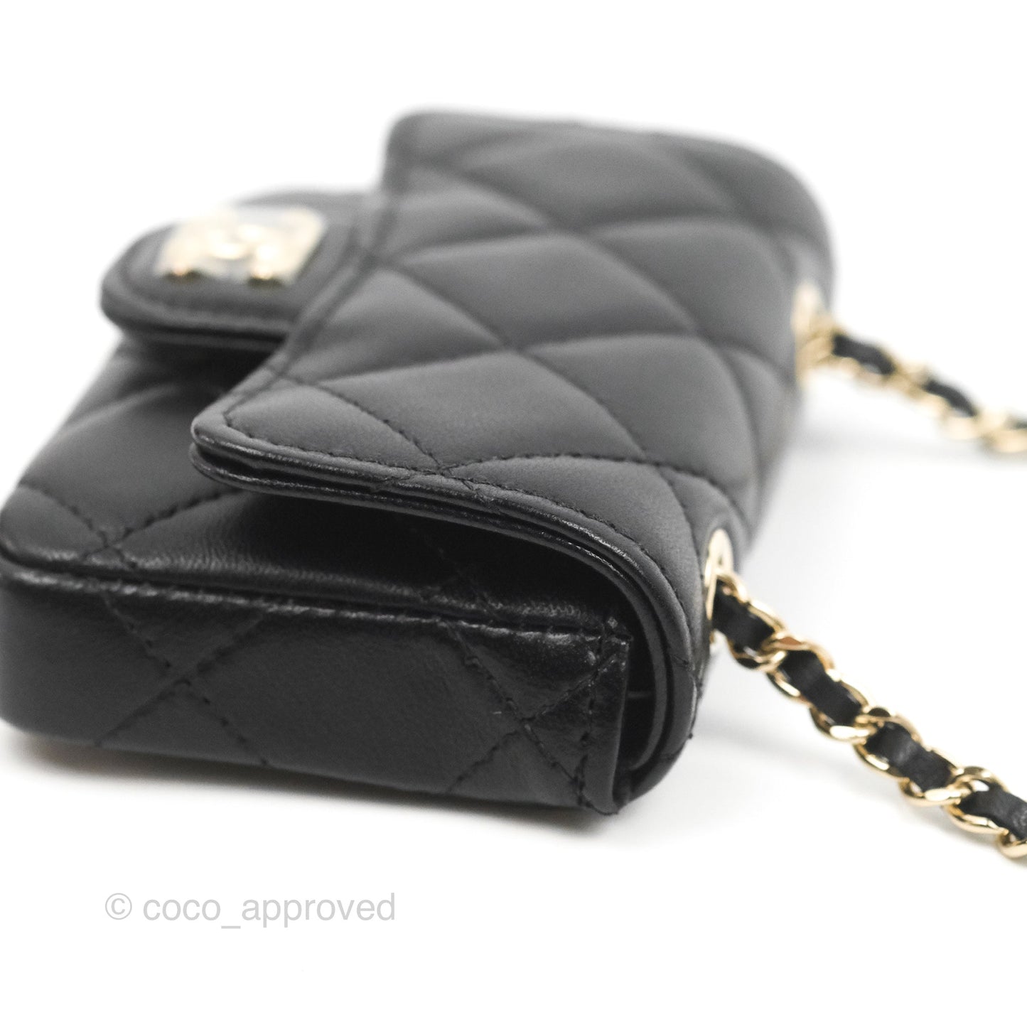 Chanel Bow Chain Belt Bag Black Lambskin Gold Hardware