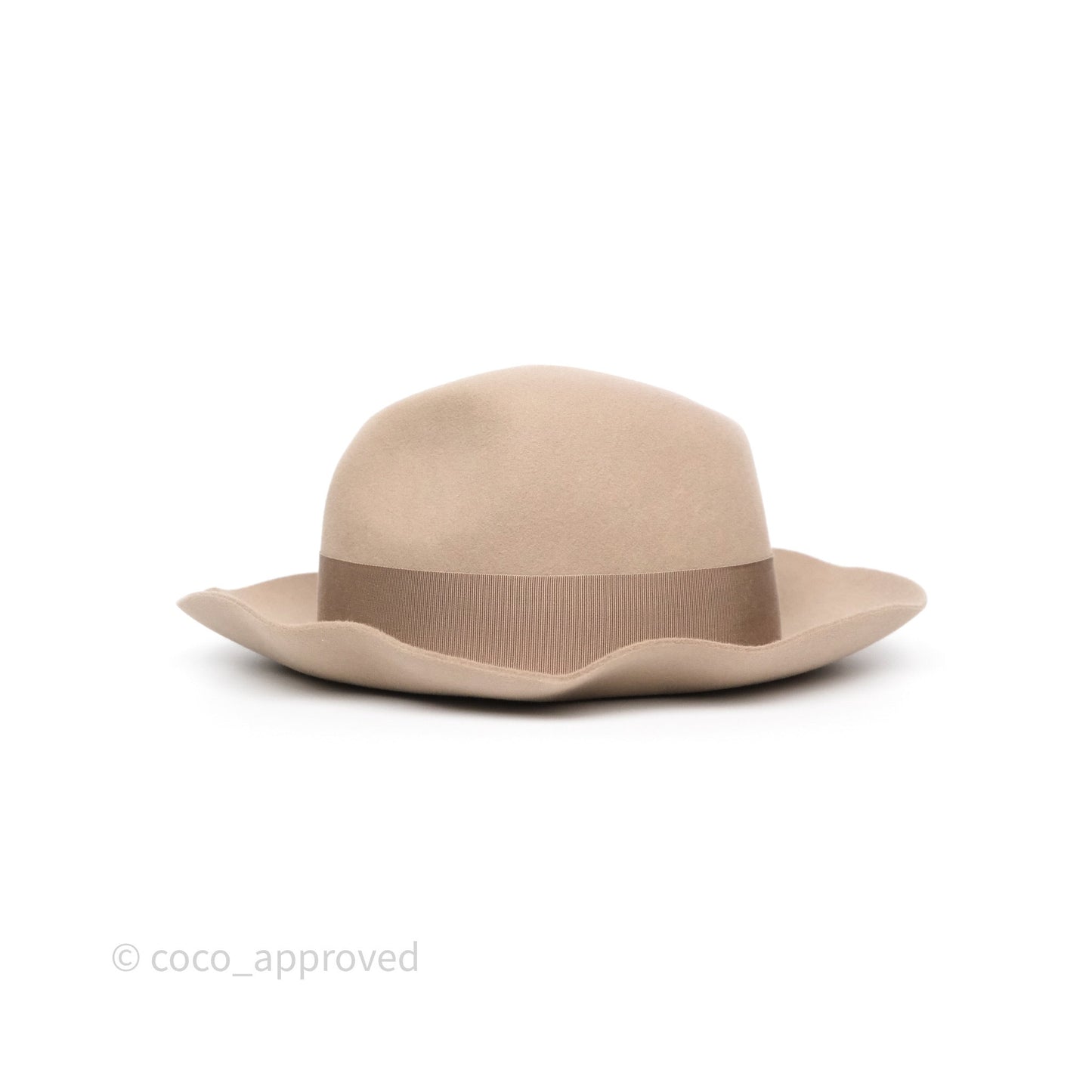 Hermès Rabbit Felt Bow Hat Wool Beige Size 58