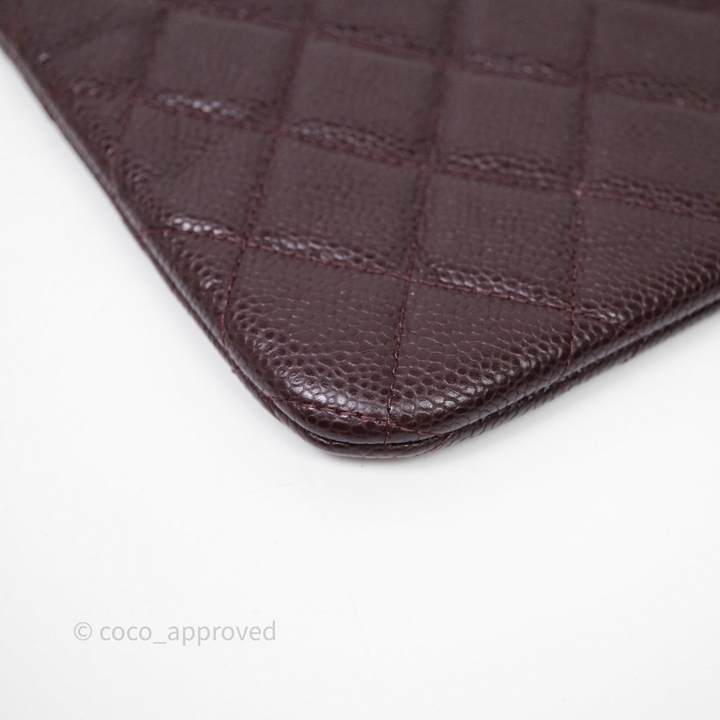 Chanel CC Pouch Caviar Dark Purple Silver Hardware