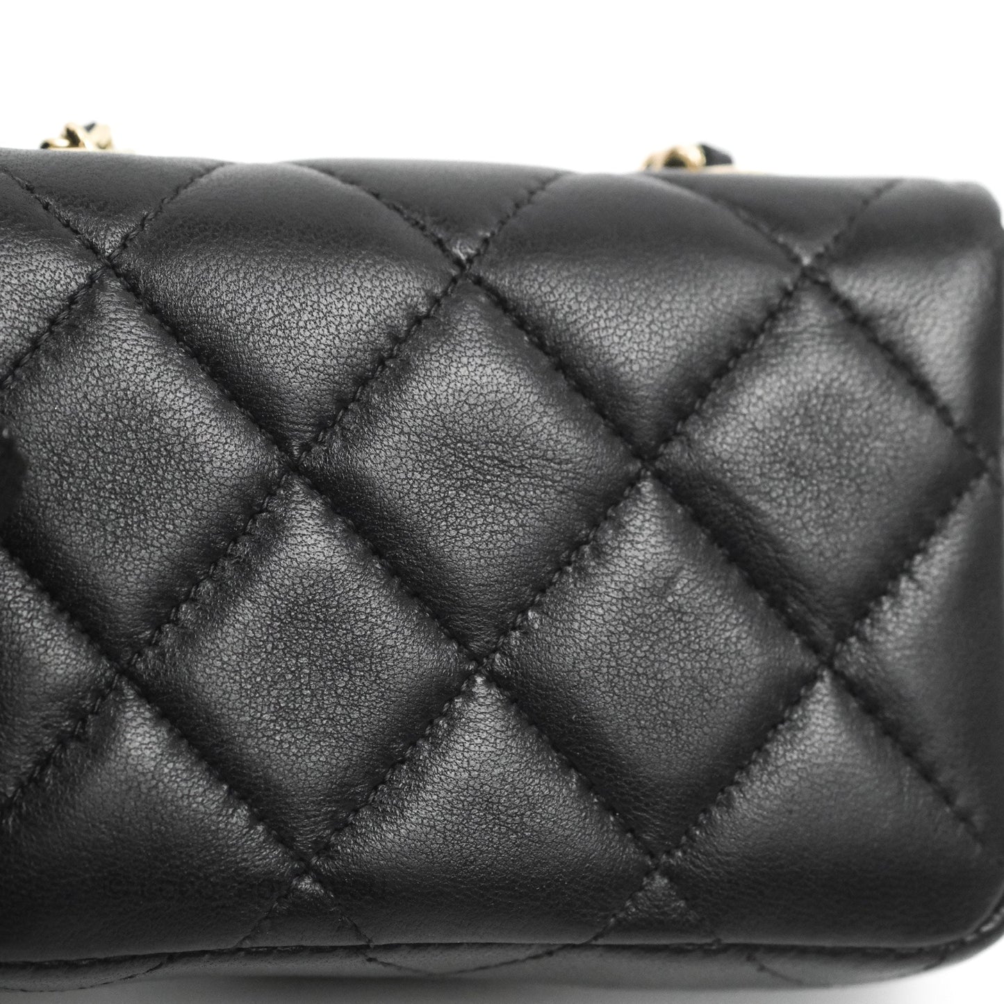 Chanel Bow Chain Belt Bag Black Lambskin Gold Hardware