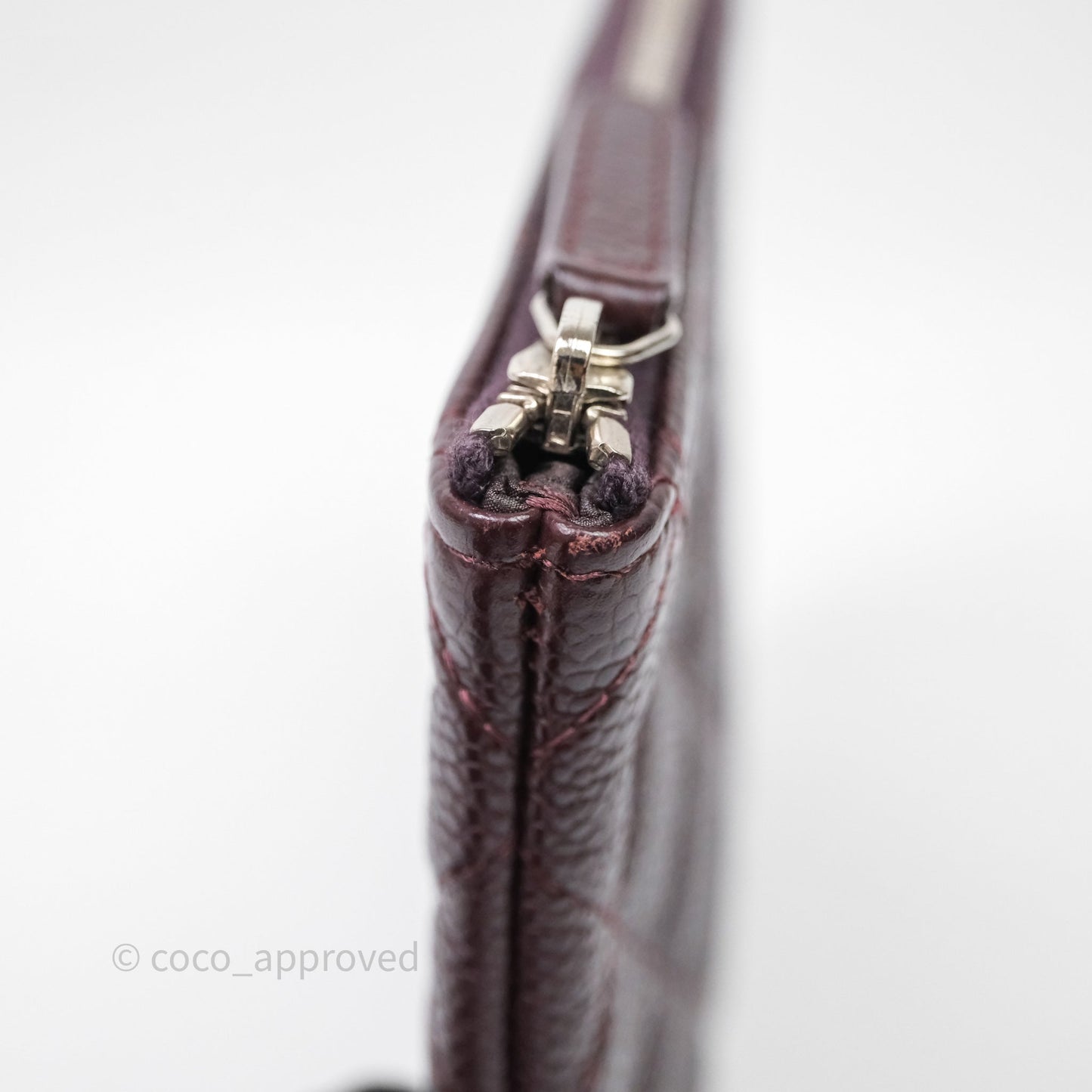 Chanel CC Pouch Caviar Dark Purple Silver Hardware