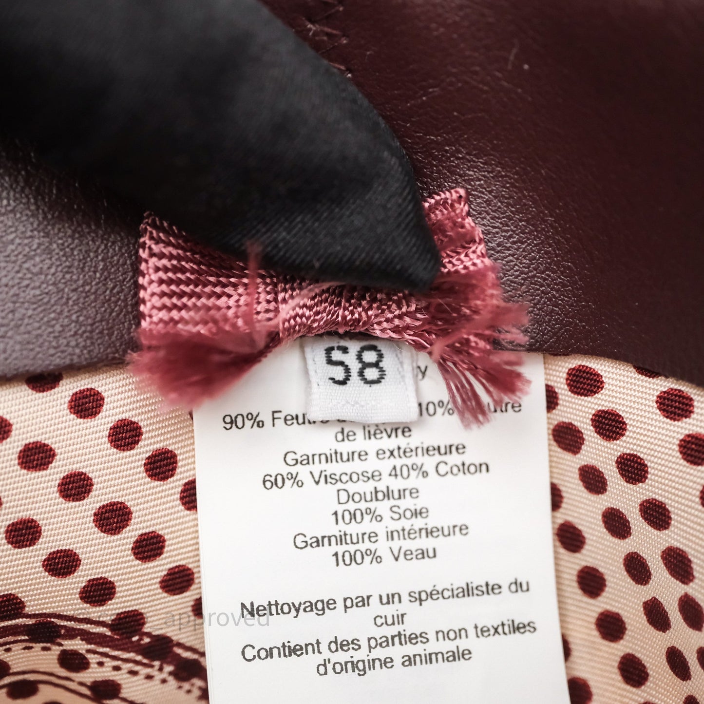Hermès Rabbit Felt Bow Hat Wool Beige Size 58