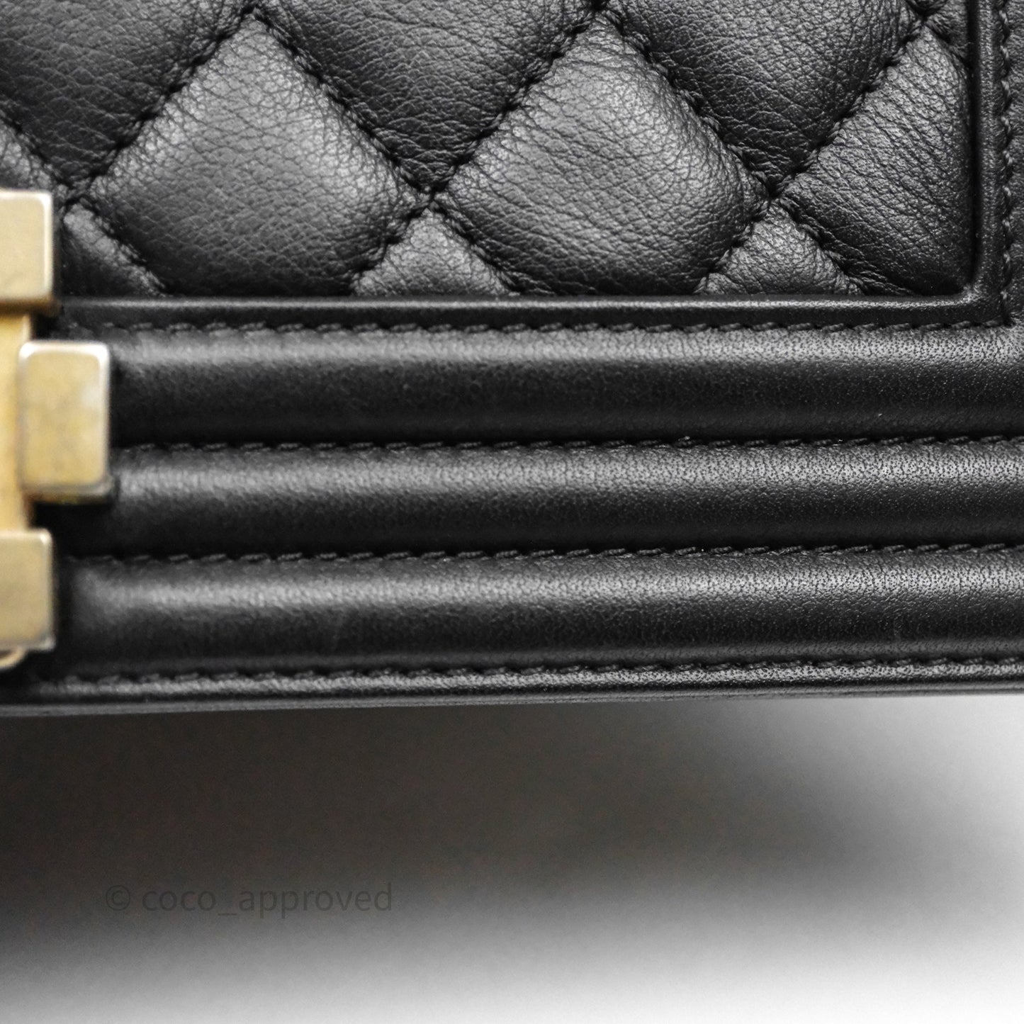 Chanel Medium Boy Quilted Black Calfskin Aged Gold Hardware