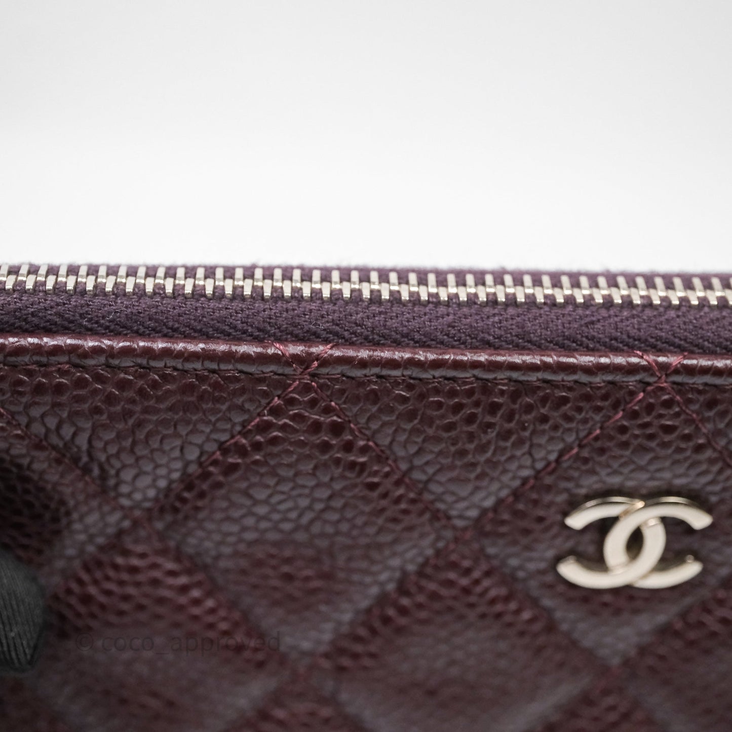 Chanel CC Pouch Caviar Dark Purple Silver Hardware