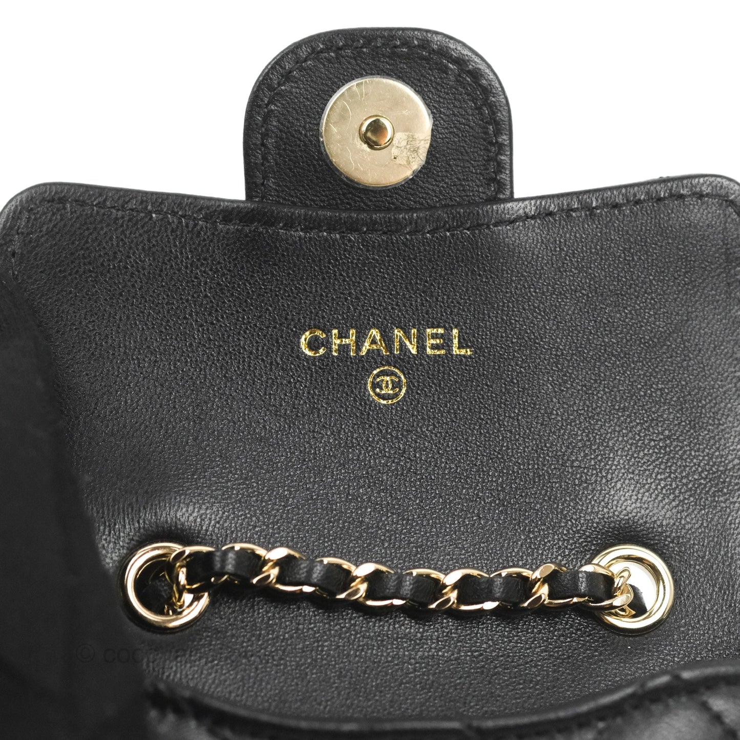 Chanel Bow Chain Belt Bag Black Lambskin Gold Hardware
